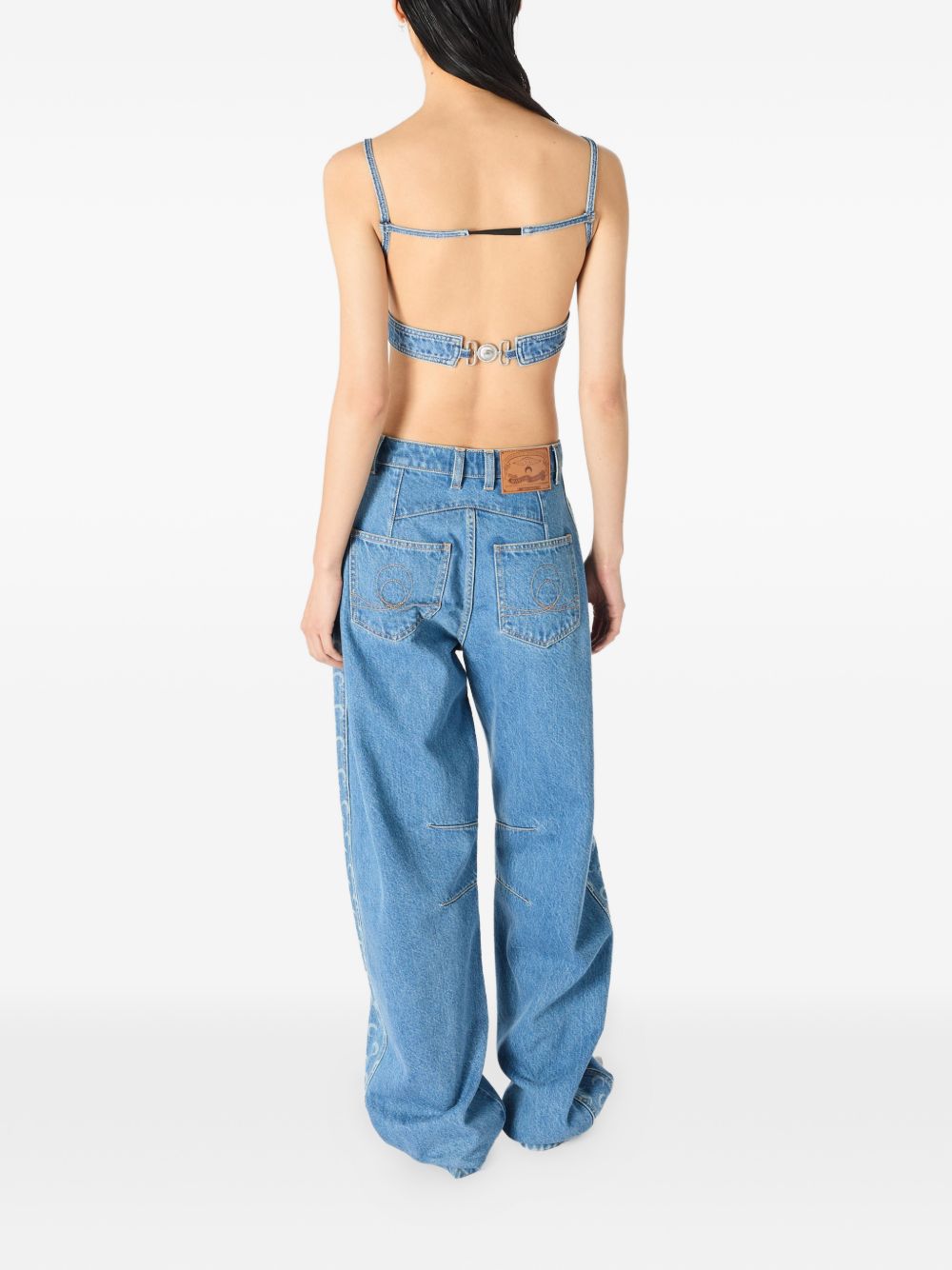 Marine Serre Women Denim Bra Top