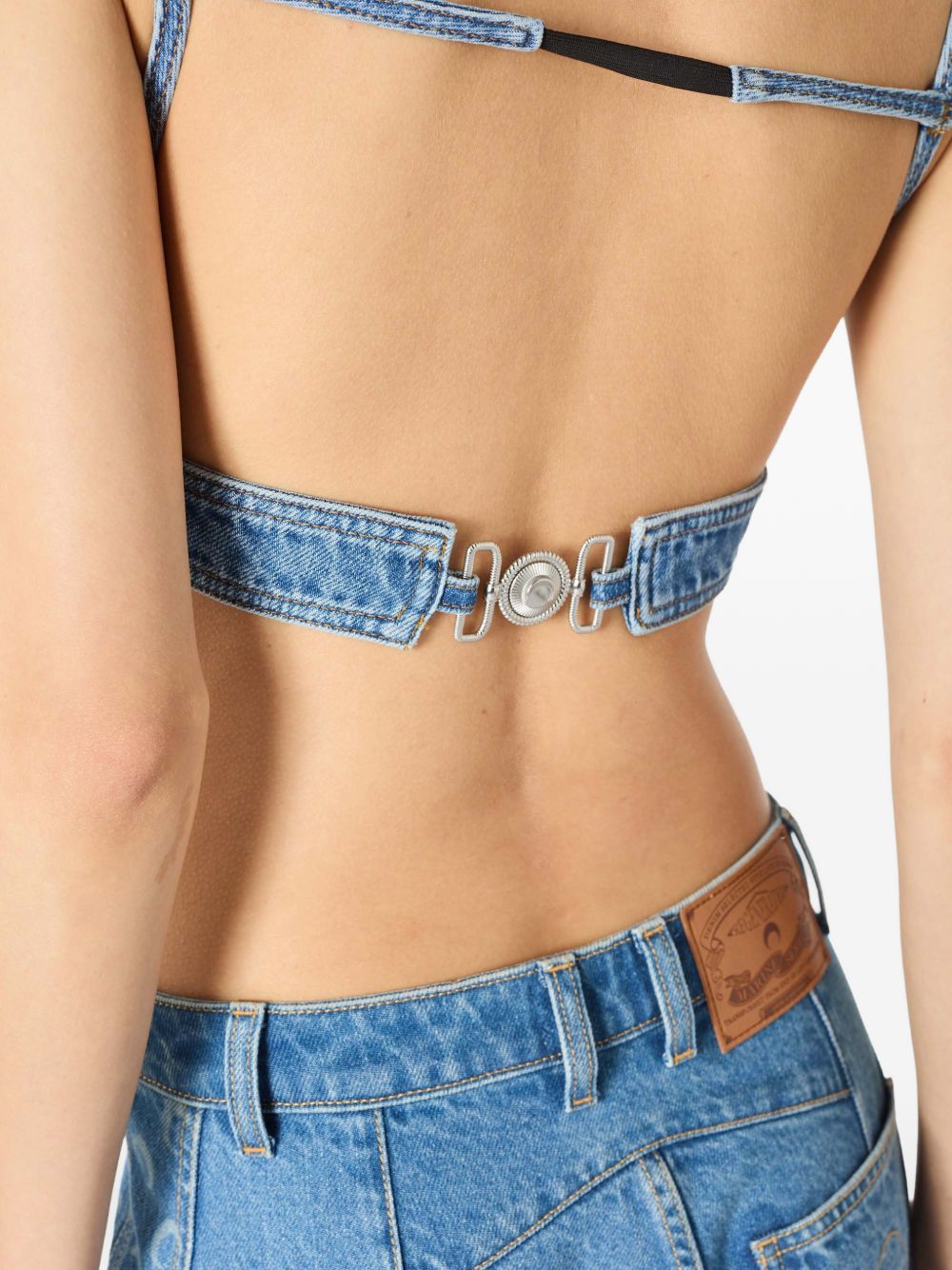 Marine Serre Women Denim Bra Top