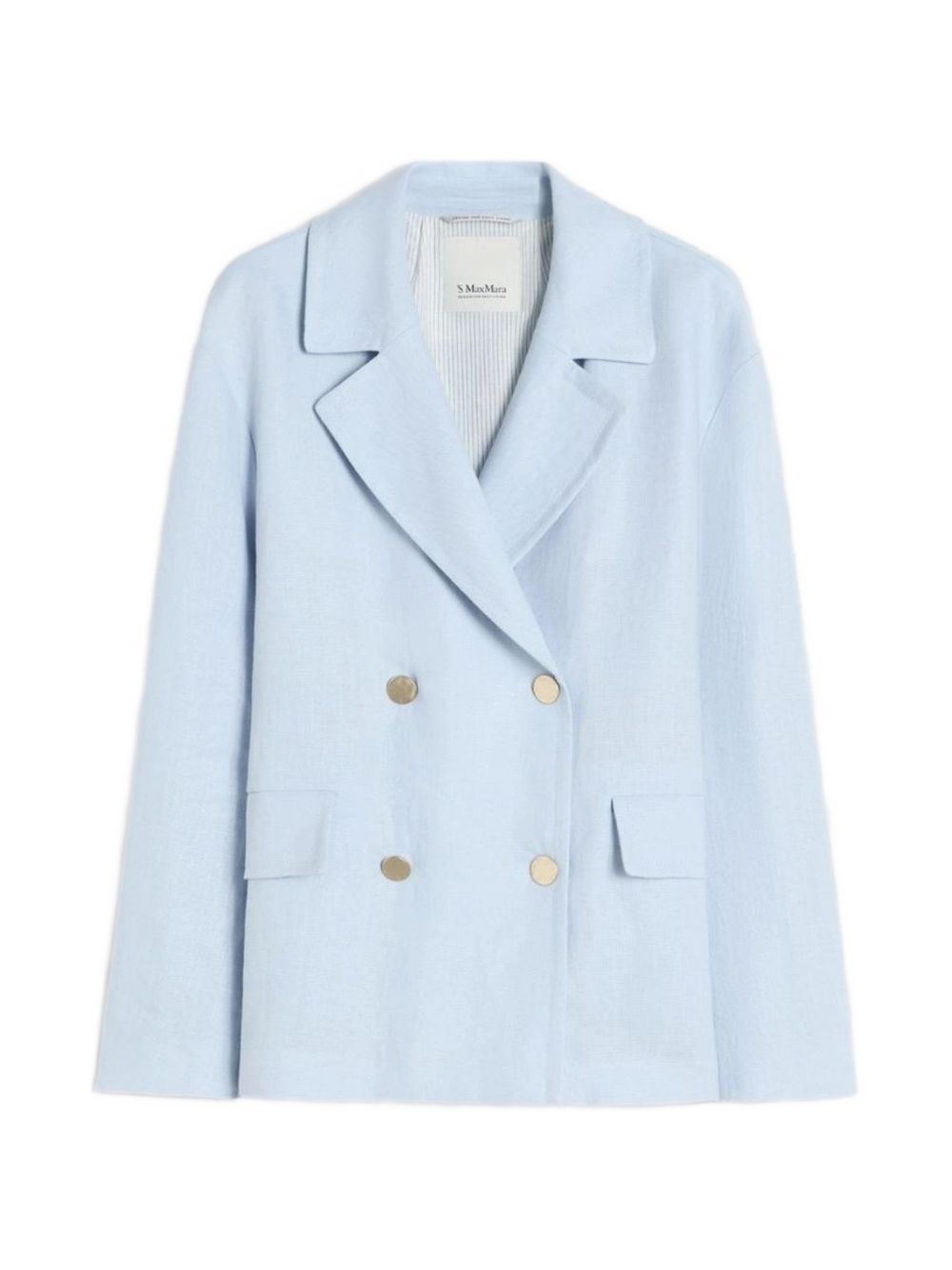 'S Max Mara Women Linen Double-Breasted Jacket S MAX MARA