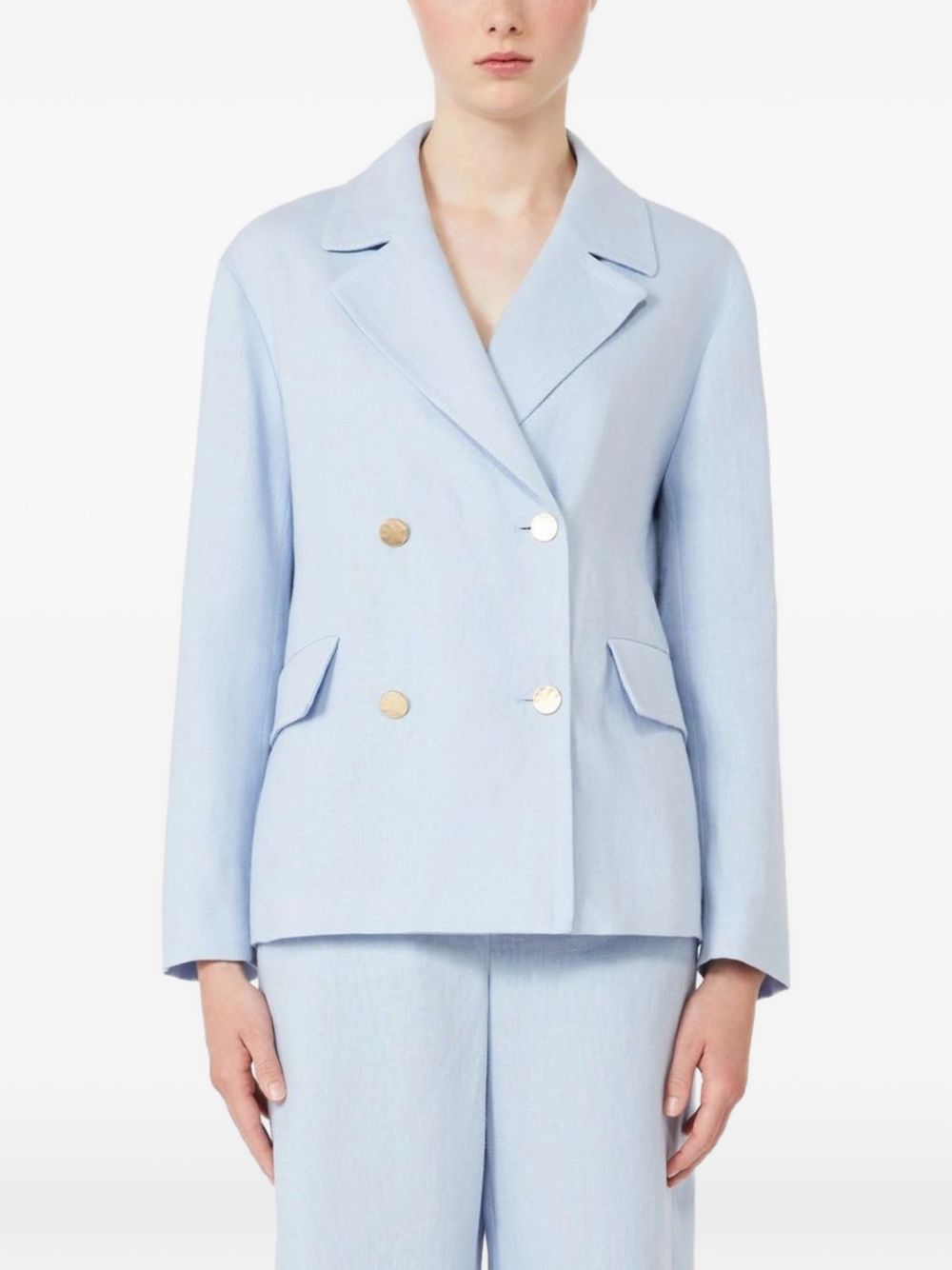 'S Max Mara Women Linen Double-Breasted Jacket S MAX MARA