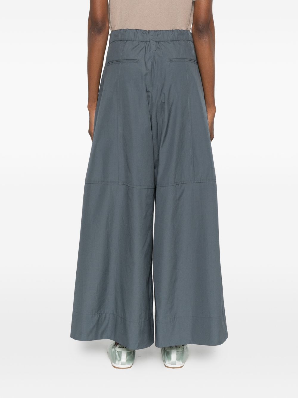 'S Max Mara Women Cotton Wide-Leg Trousers S MAX MARA