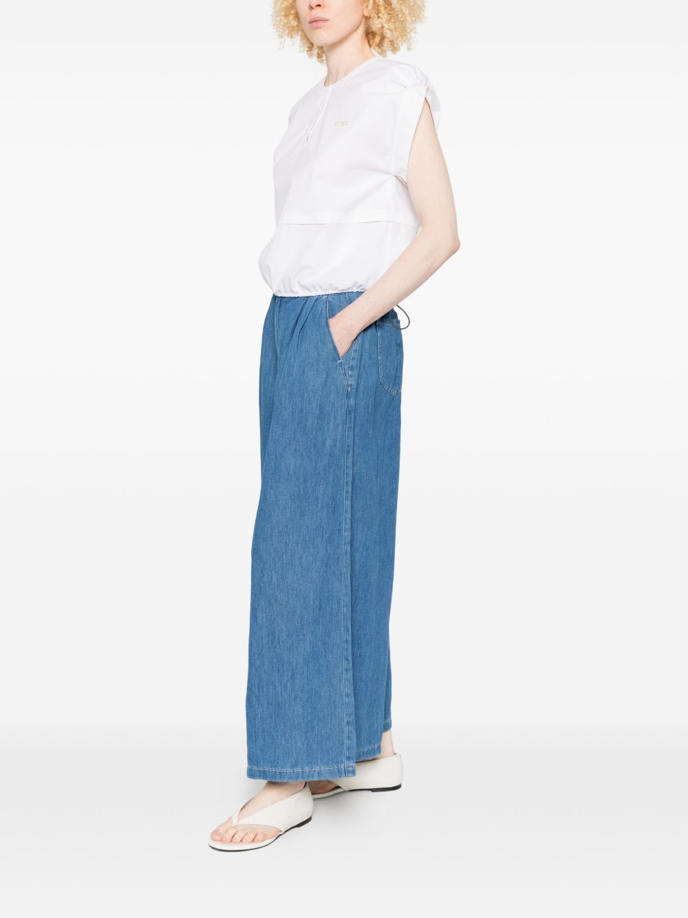 'S Max Mara Women Cotton And Linen Wide-Leg Jeans S MAX MARA