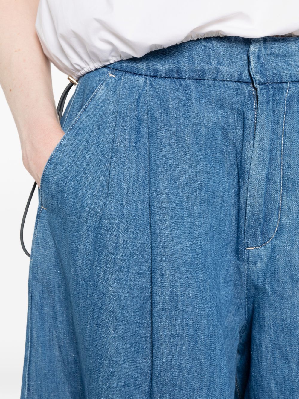 'S Max Mara Women Cotton And Linen Wide-Leg Jeans S MAX MARA