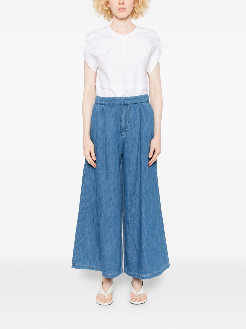 'S Max Mara Women Cotton And Linen Wide-Leg Jeans S MAX MARA