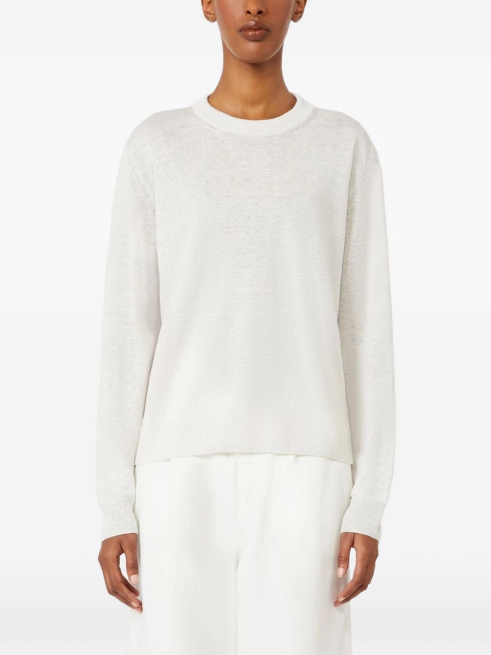 'S Max Mara Women Linen Crewneck Sweater