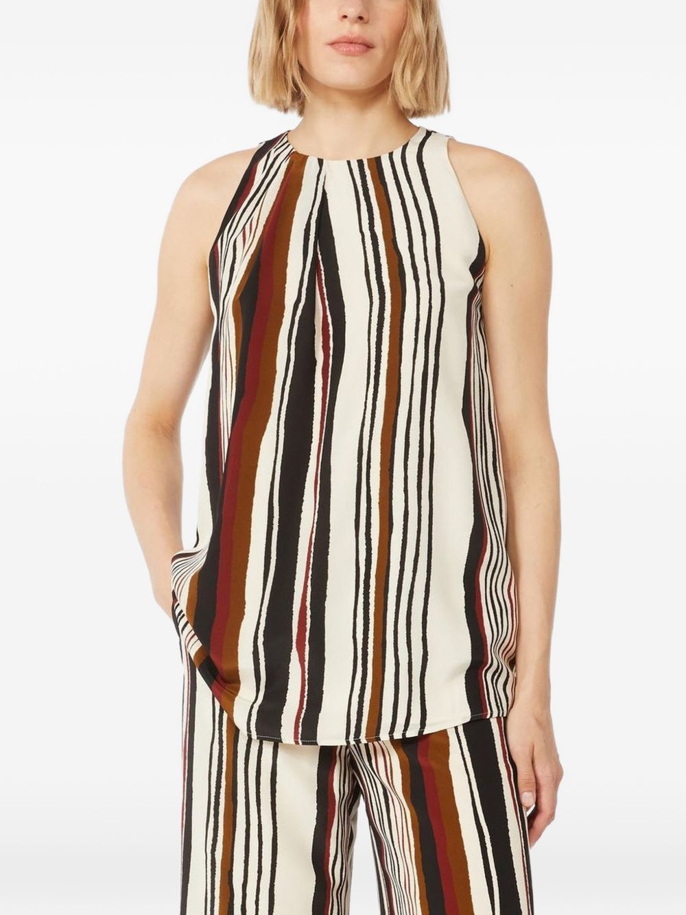 Max Mara Women Striped Silk Top MAX MARA