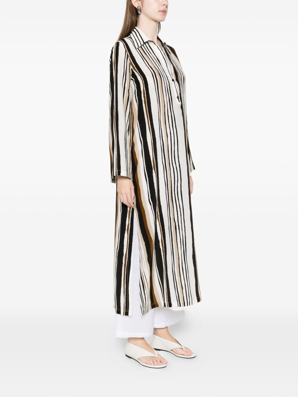 Max Mara Women Striped Silk Long Dress MAX MARA