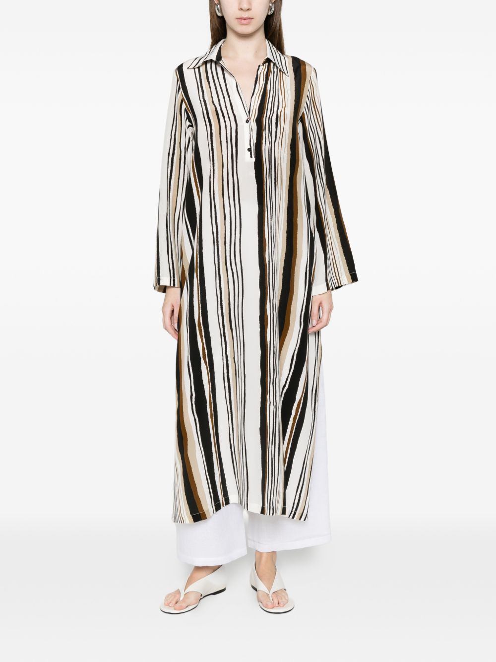 Max Mara Women Striped Silk Long Dress MAX MARA