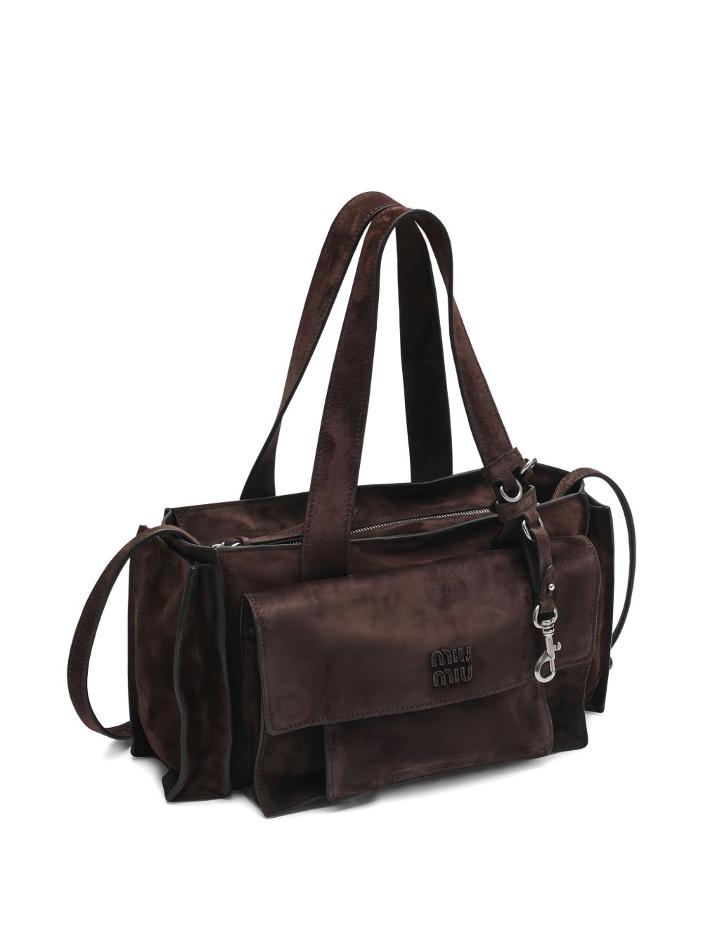 Miu Miu Women Utilitaire Suede Leather Tote Bag MIU MIU