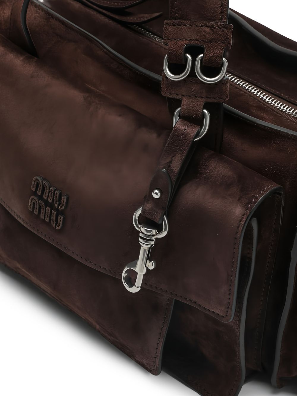 Miu Miu Women Utilitaire Suede Leather Tote Bag MIU MIU