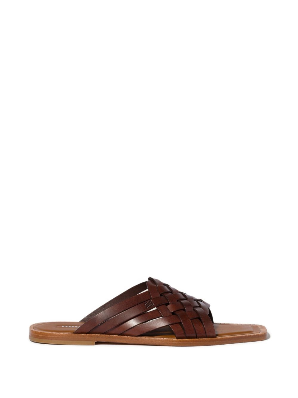 Miu Miu Women Leather Flat Sandals MIU MIU