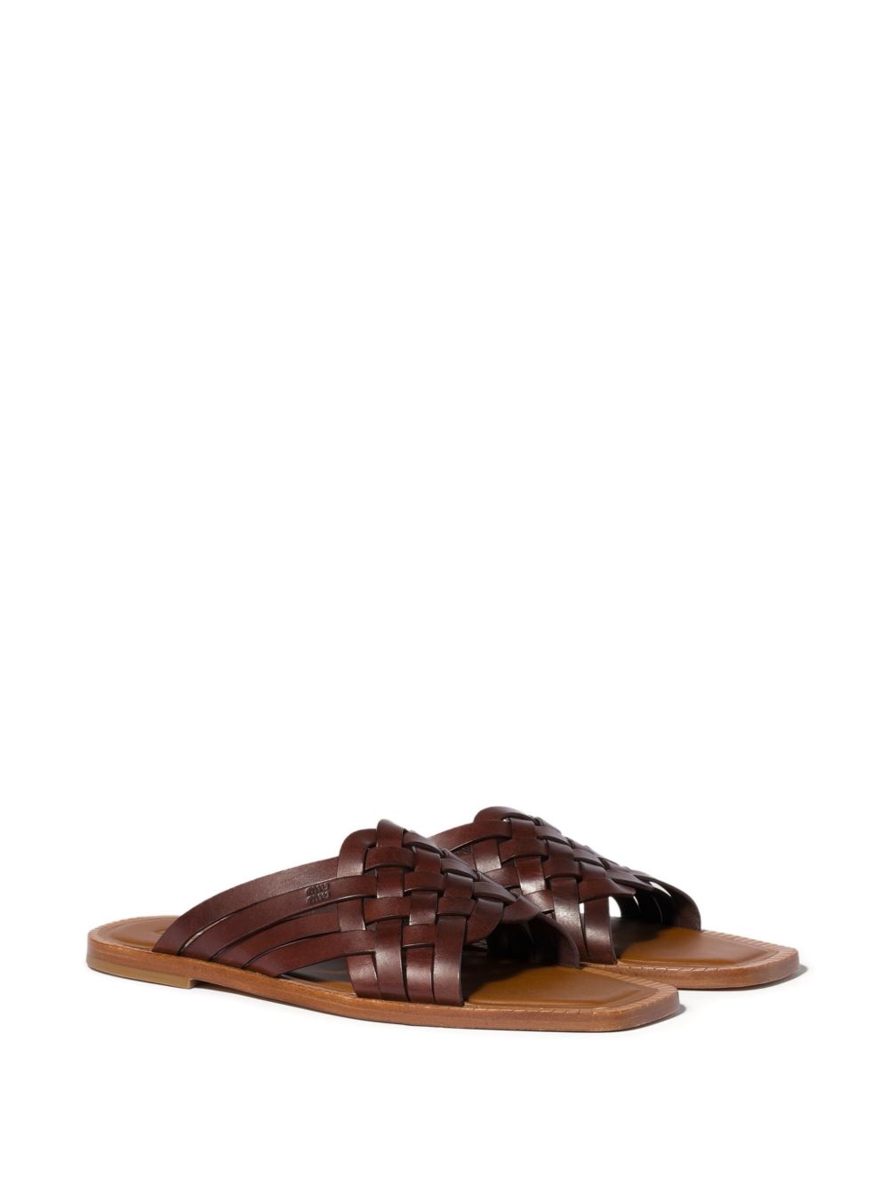 Miu Miu Women Leather Flat Sandals MIU MIU