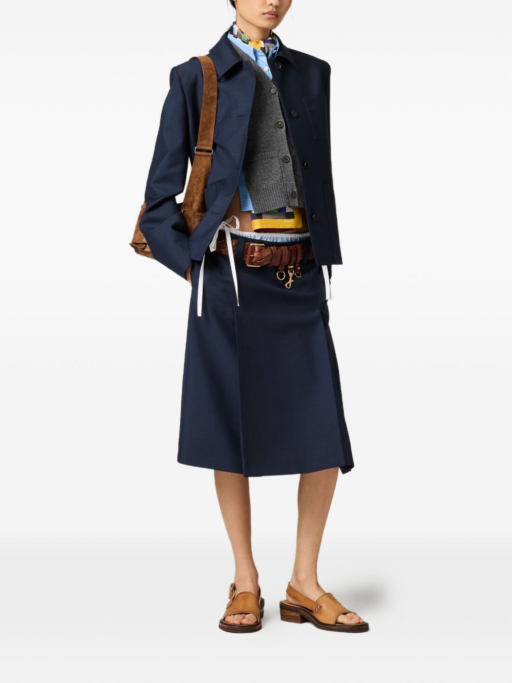 Miu Miu Women Wool Midi Skirt