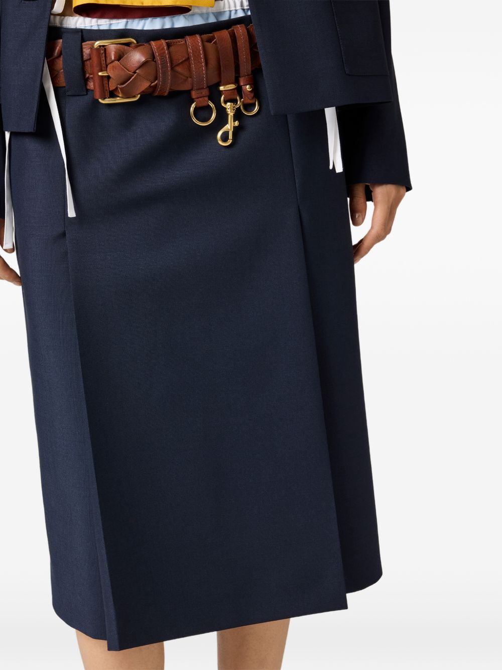 Miu Miu Women Wool Midi Skirt