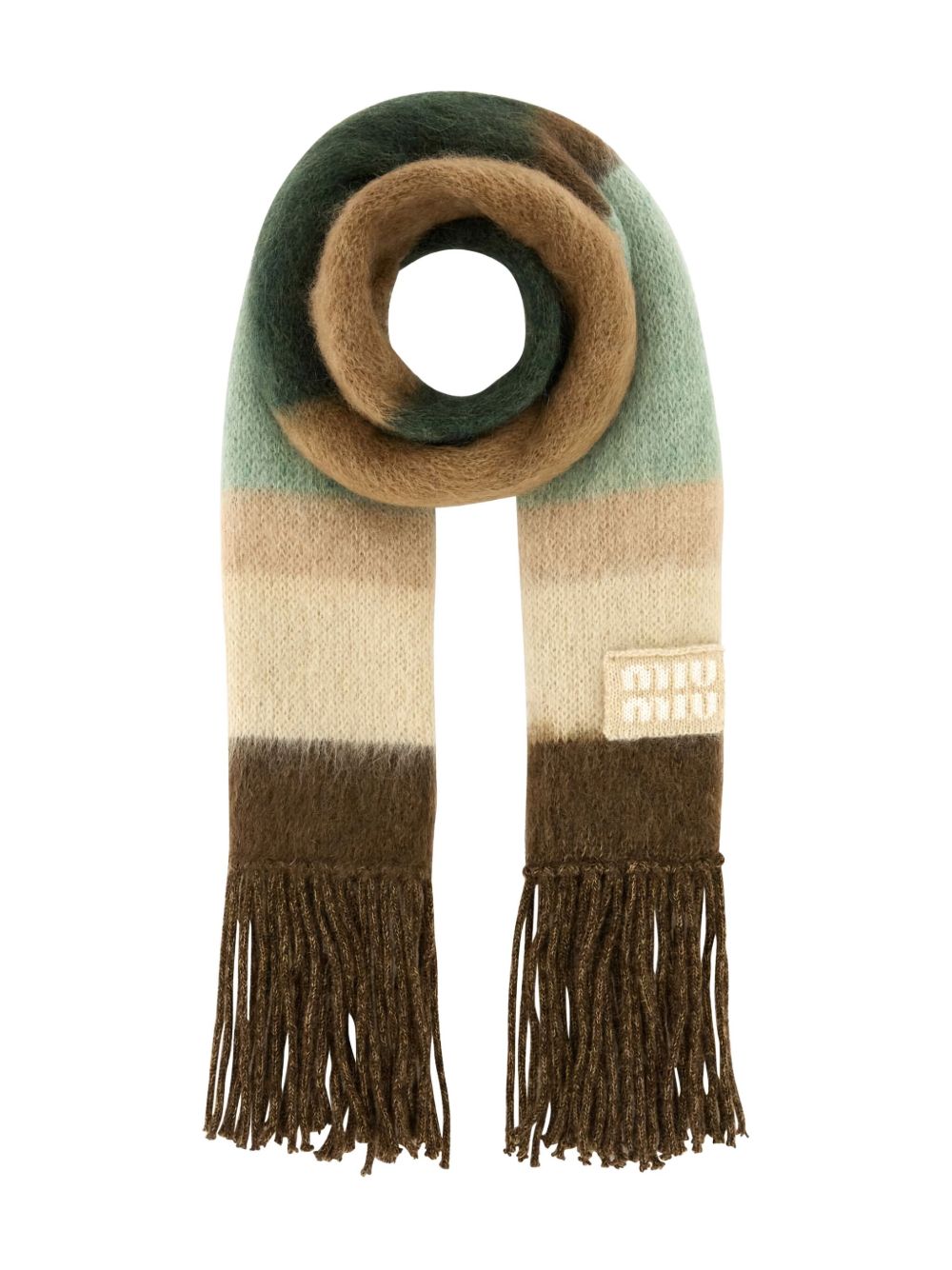 Miu Miu Women Mohair Wool Scarf With Fringes MIU MIU