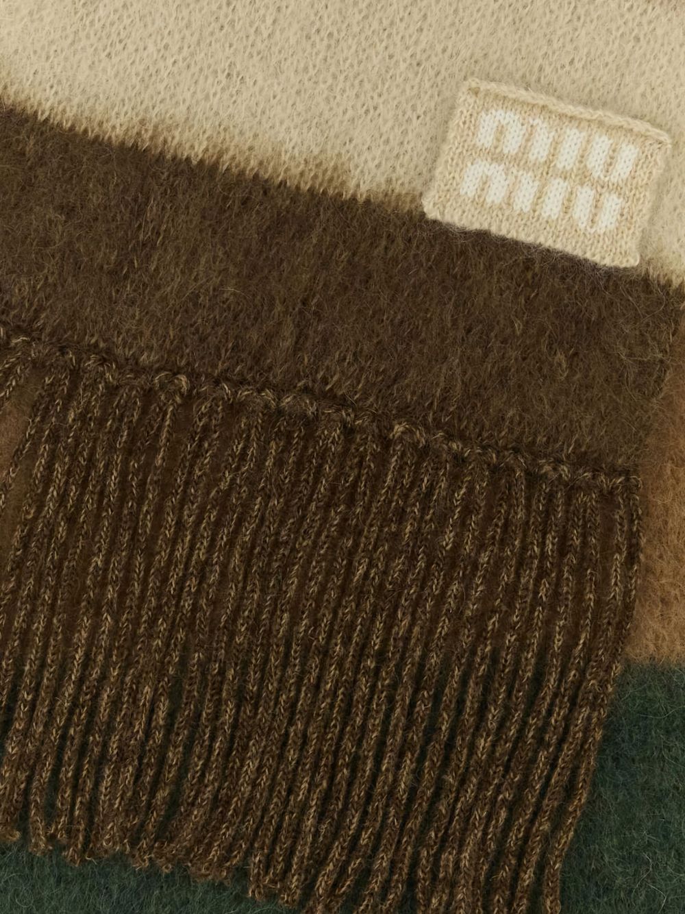 Miu Miu Women Mohair Wool Scarf With Fringes MIU MIU
