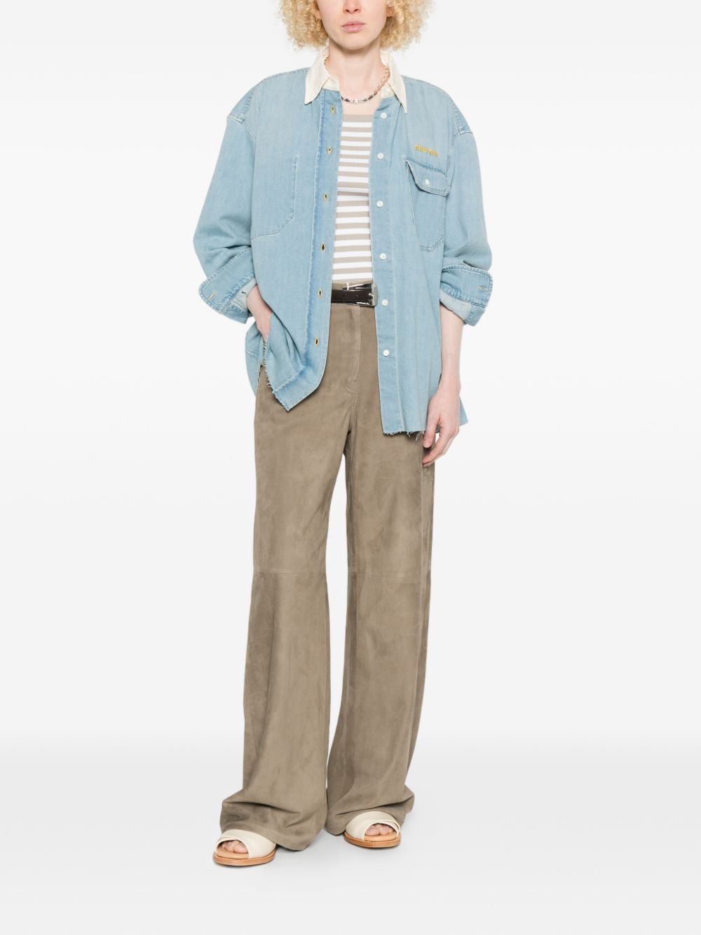 Miu Miu Women Denim Cotton Shirt MIU MIU