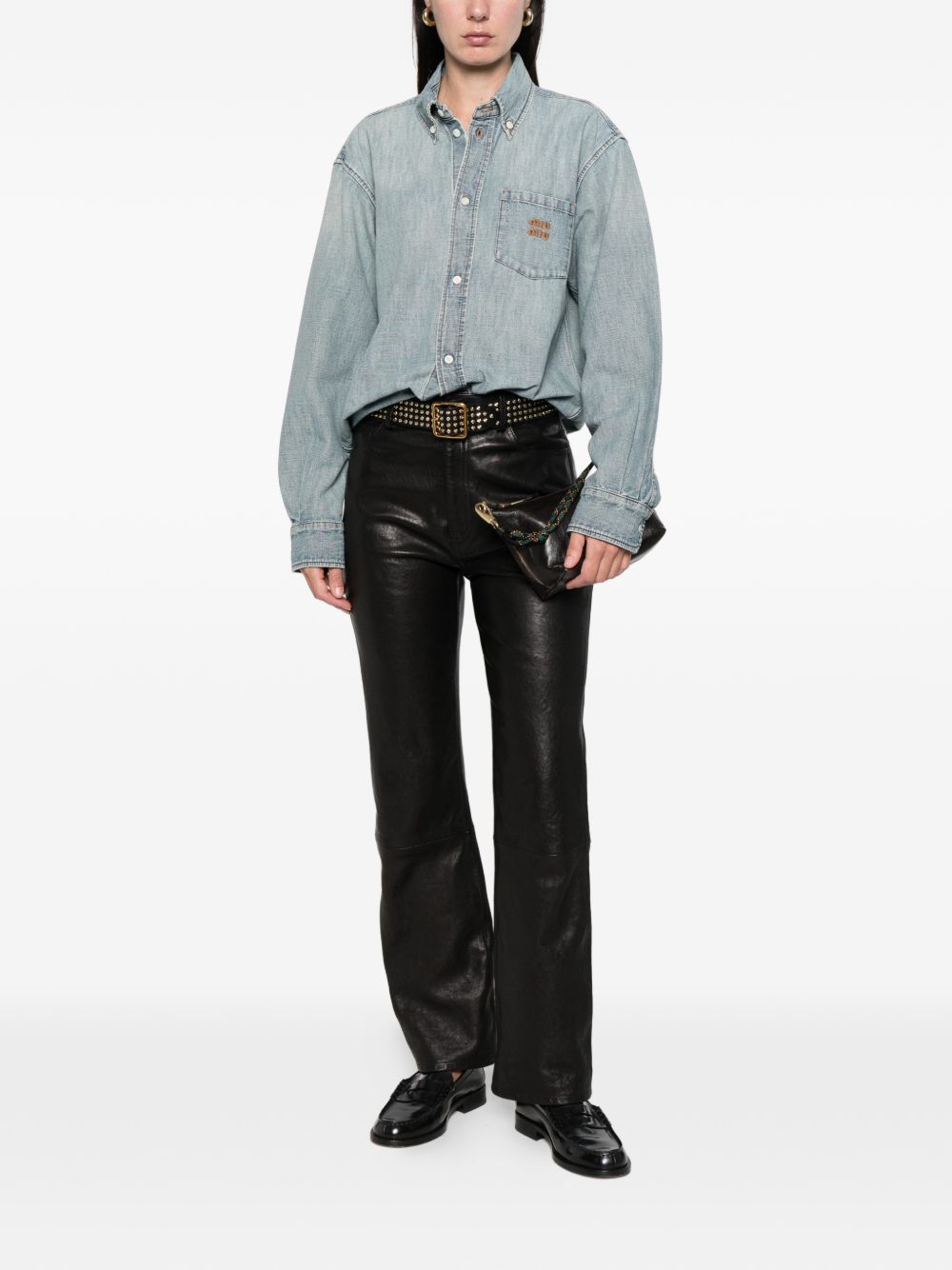 Miu Miu Women Denim Cotton Shirt MIU MIU