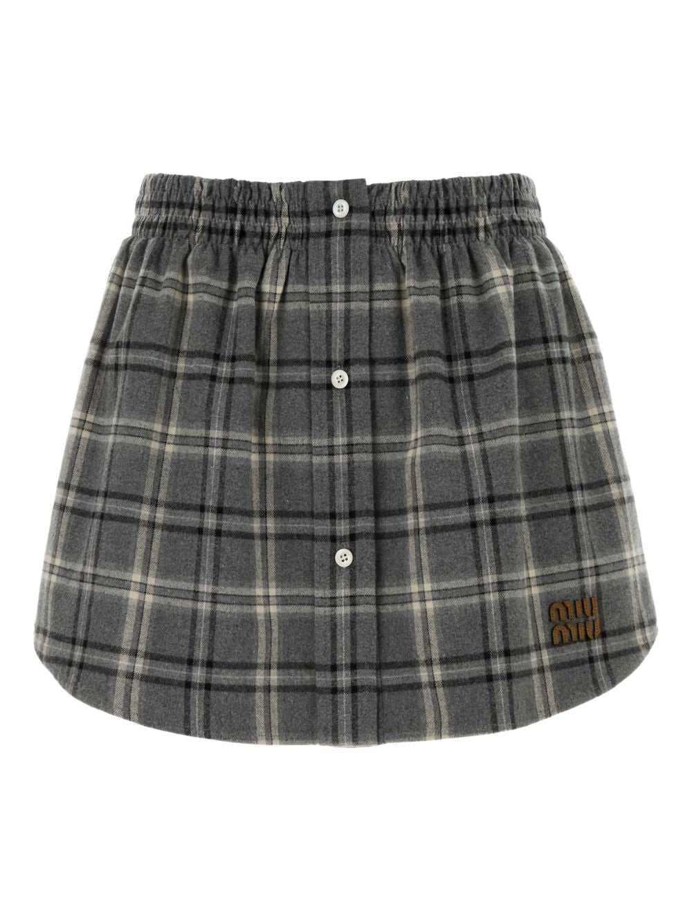 Miu Miu Women Checked Flannel Mini Skirt MIU MIU