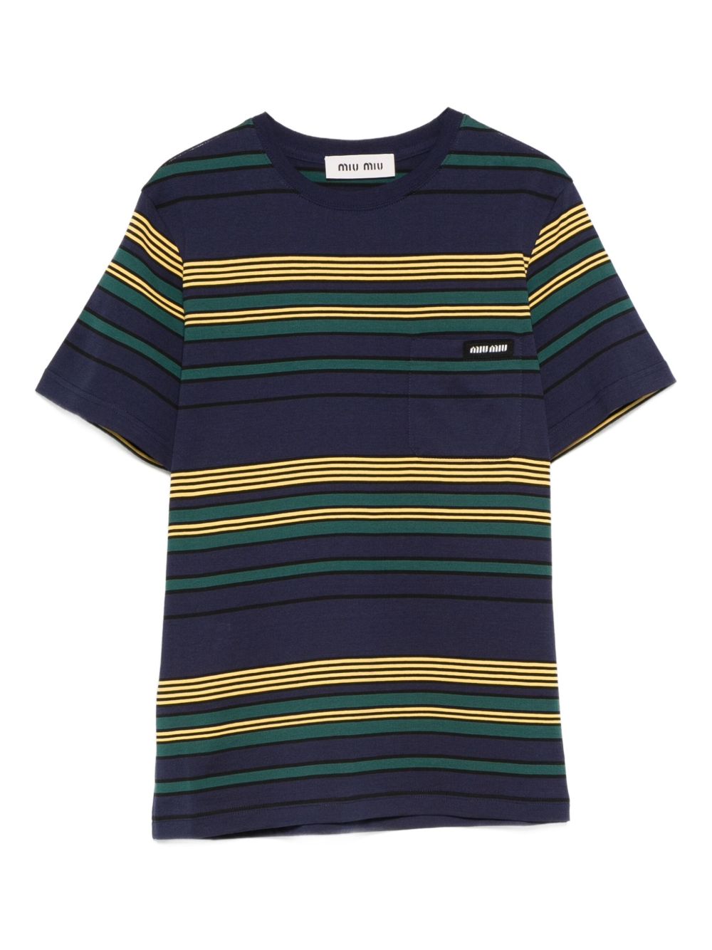 Miu Miu Women Striped Cotton T-Shirt MIU MIU
