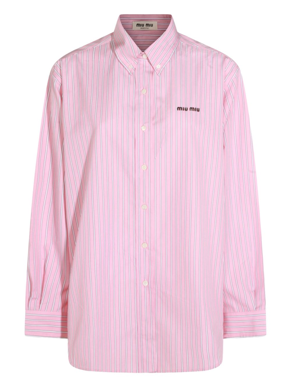 Miu Miu Women Striped Cotton Shirt MIU MIU
