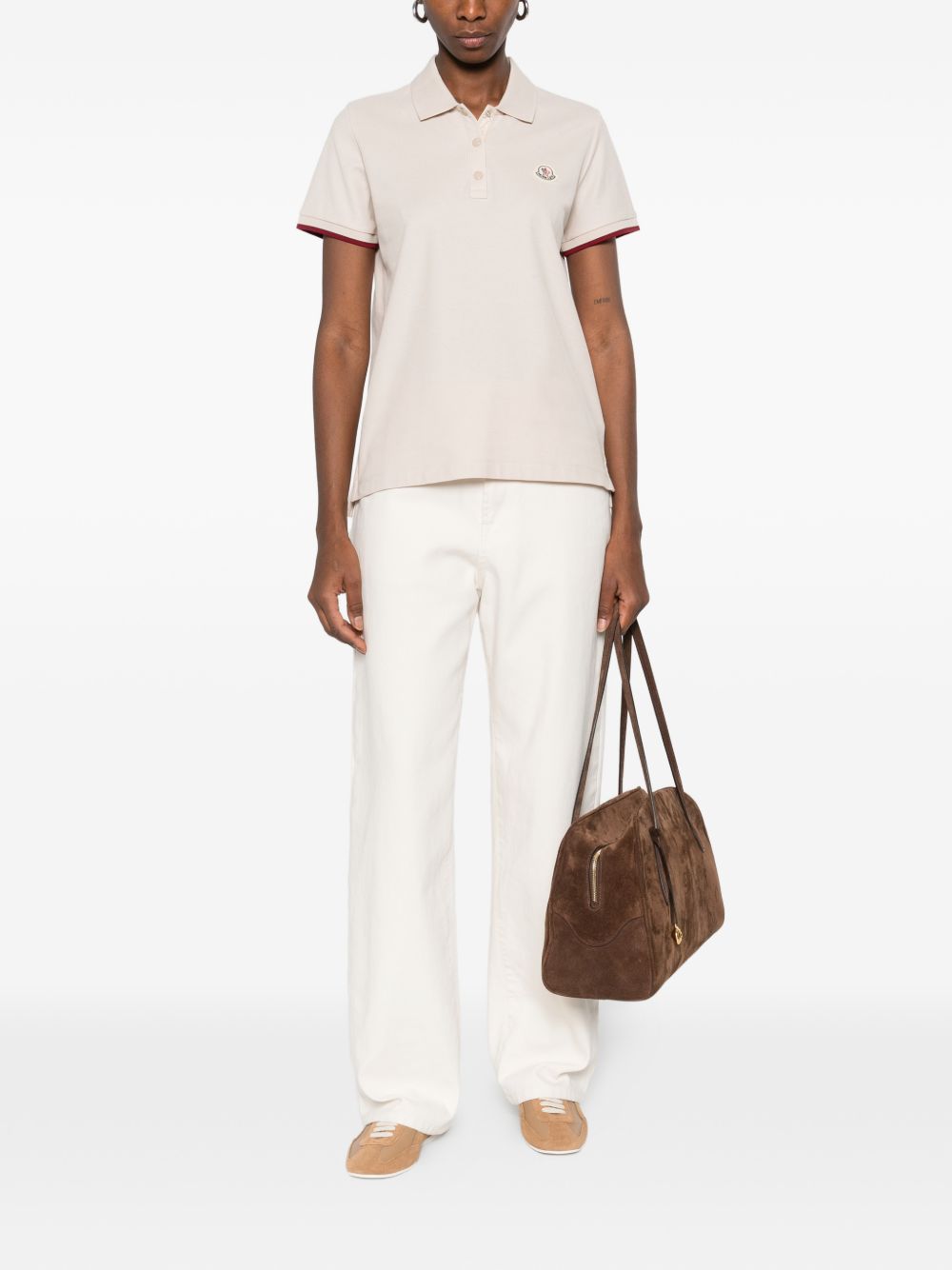 Moncler Women Logo Cotton Polo Shirt MONCLER