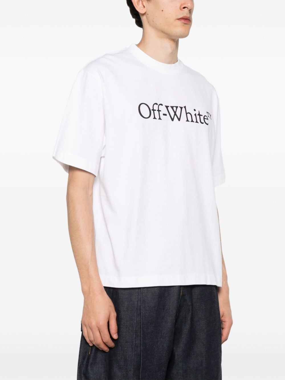 Off-White Men Big Bookish Cotton T-Shirt OFF-WHITE