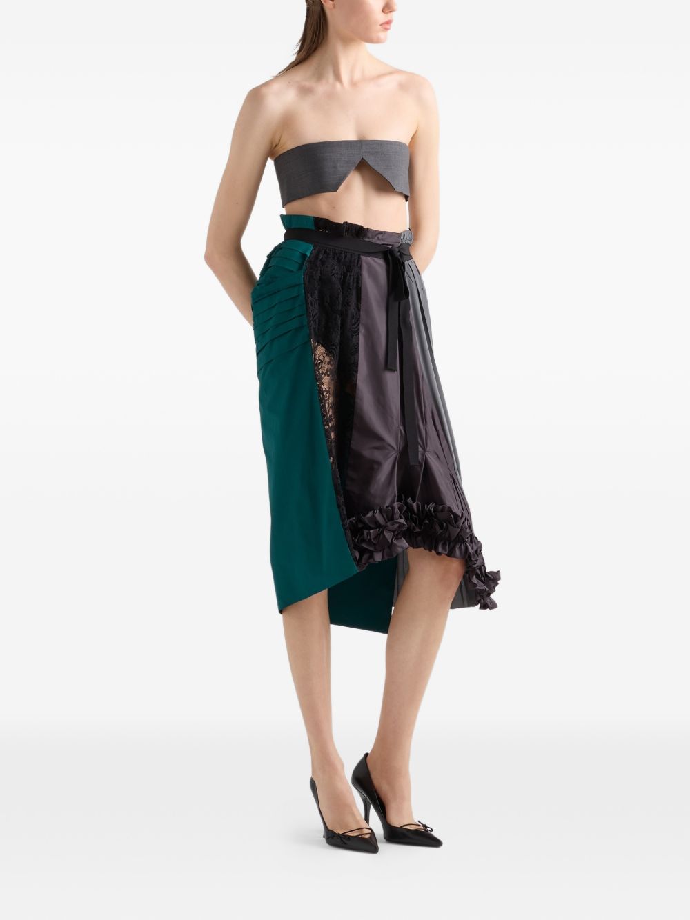 Prada Women Patchwork Midi Skirt PRADA