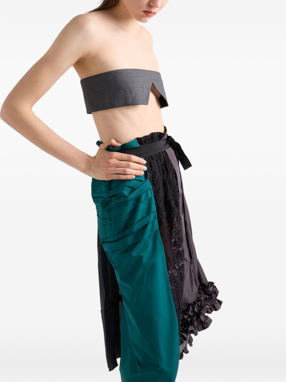 Prada Women Patchwork Midi Skirt PRADA