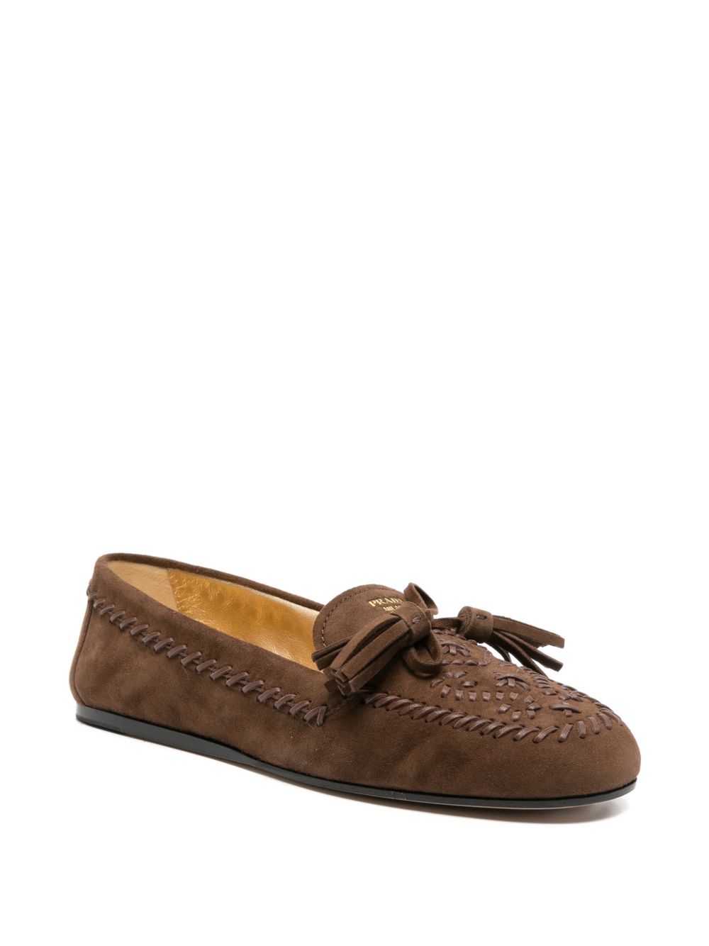 Prada Women Suede Leather Loafers