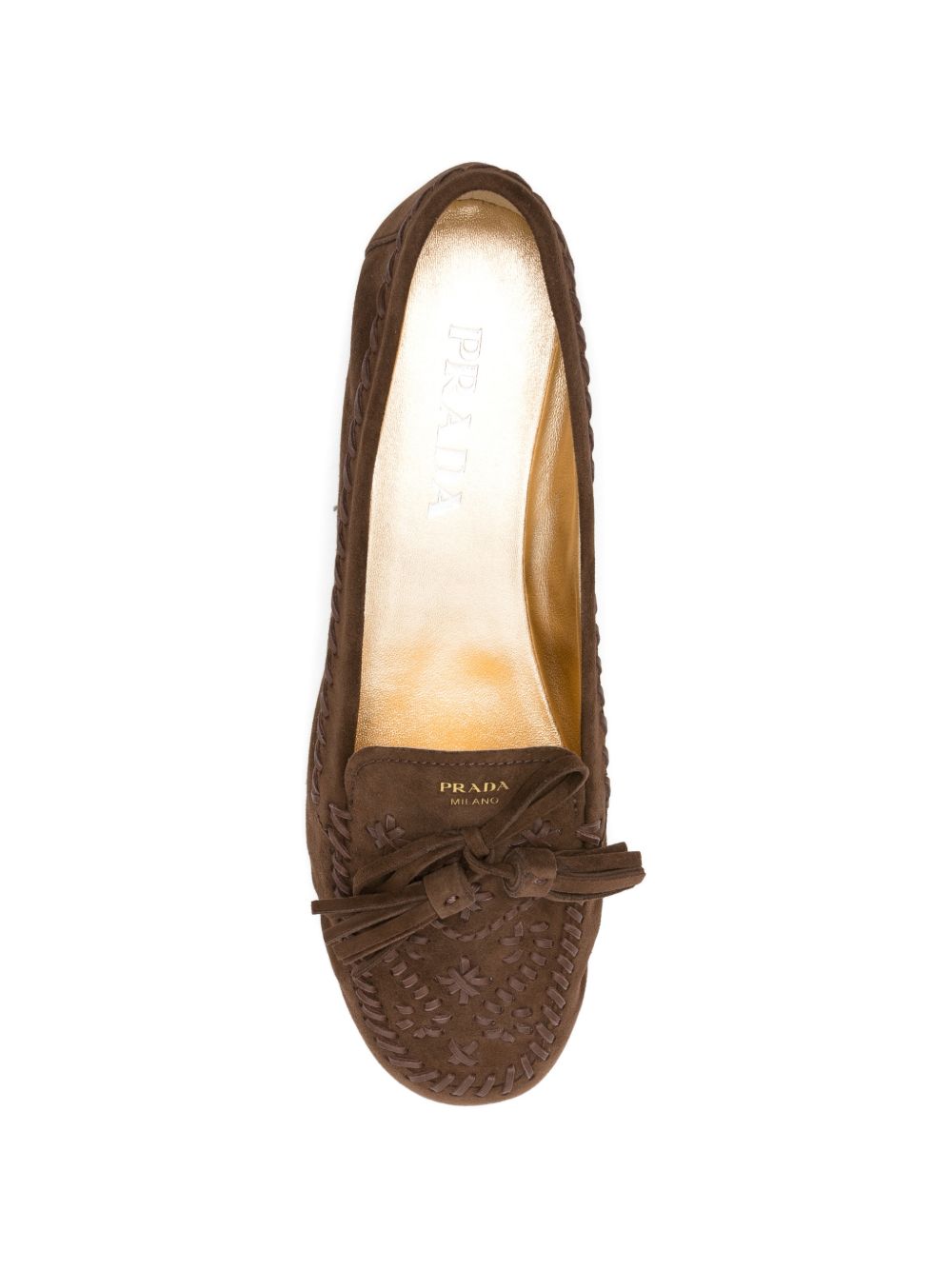Prada Women Suede Leather Loafers