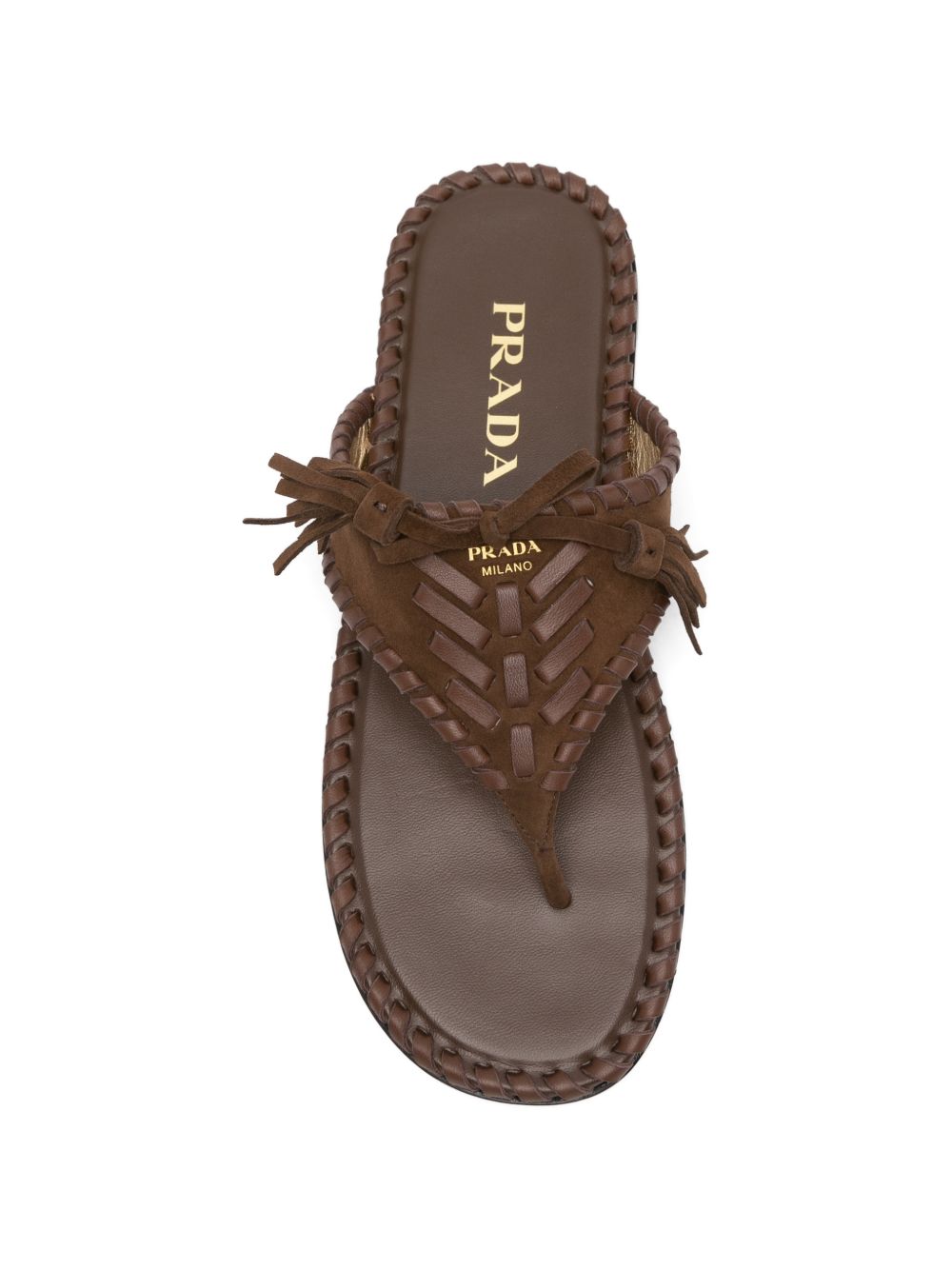 Prada Women Suede Leather Thong Sandals PRADA