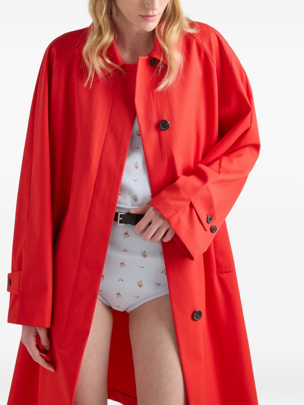 Prada Women Gabardine Midi Coat PRADA