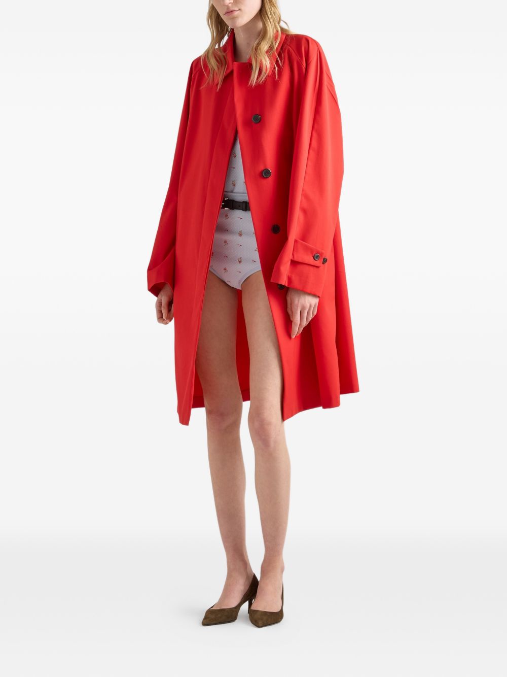 Prada Women Gabardine Midi Coat PRADA