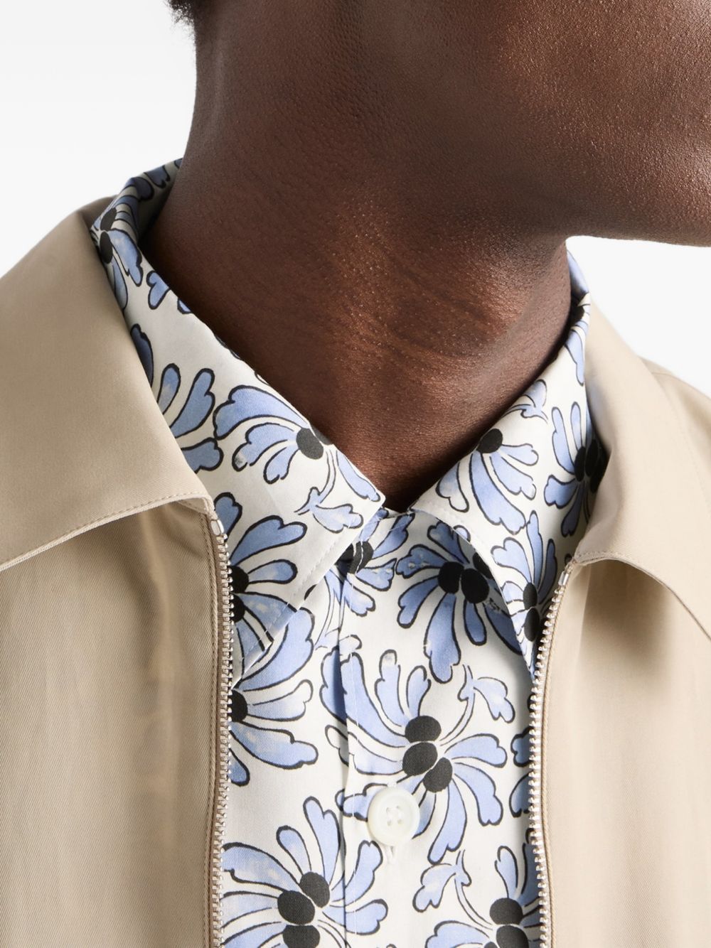 Prada Men Printed Cotton Blend Shirt PRADA