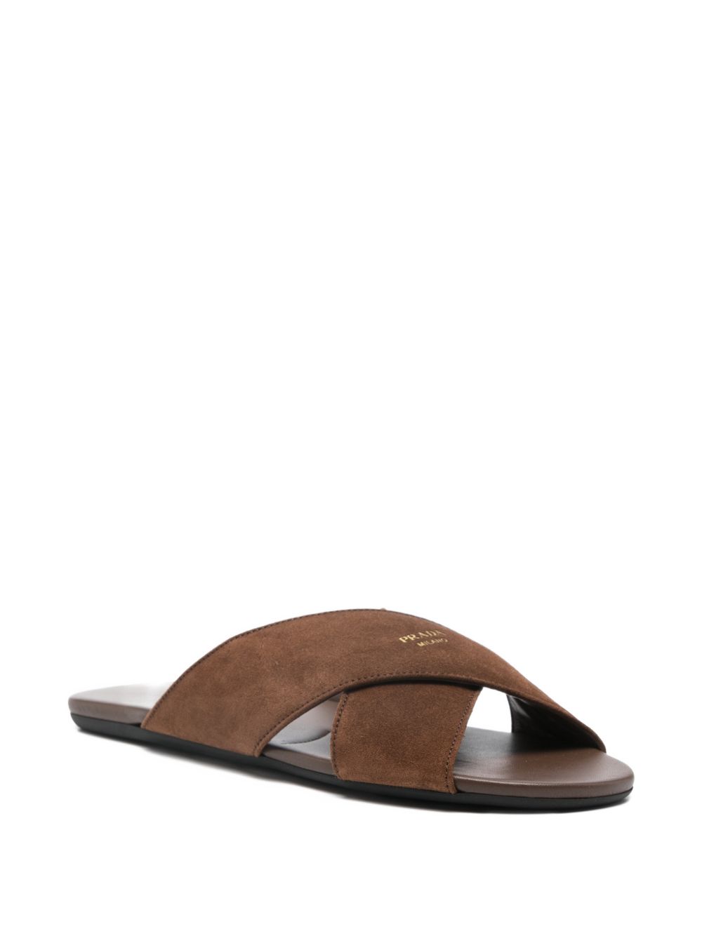 Prada Women Suede Leather Flat Sandals PRADA