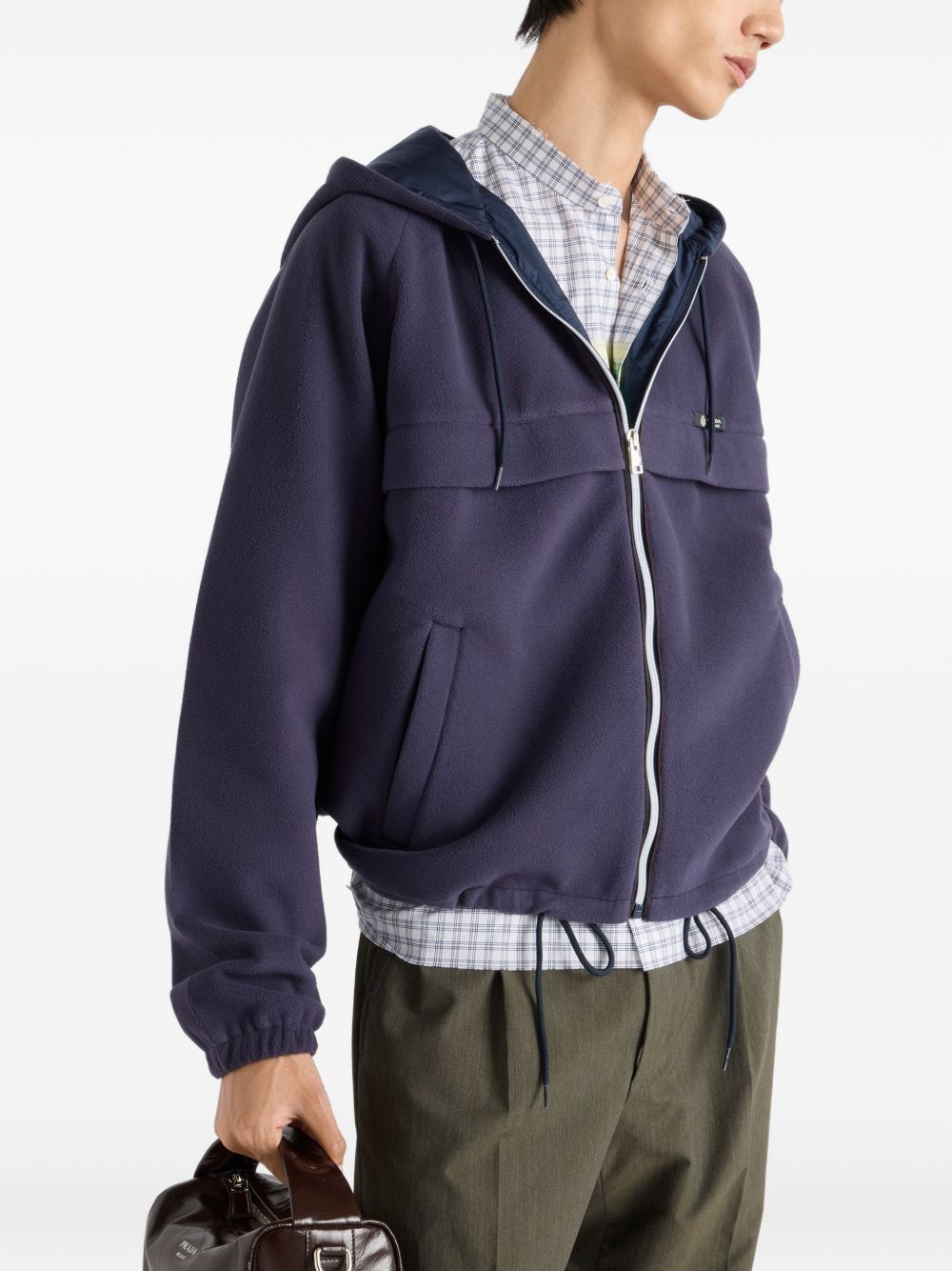 Prada Men Fleece Hooded Blouson Jacket PRADA