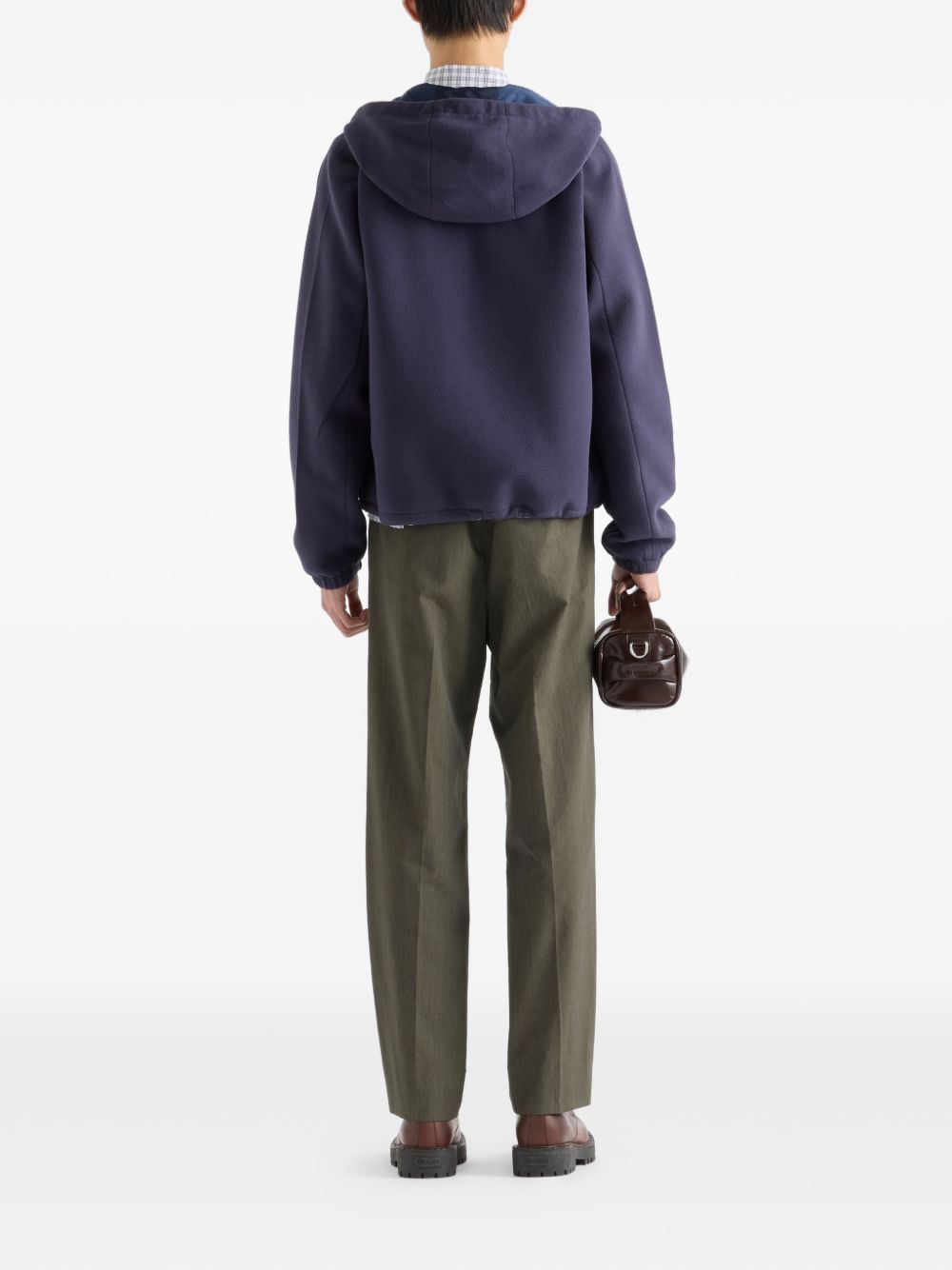 Prada Men Fleece Hooded Blouson Jacket PRADA