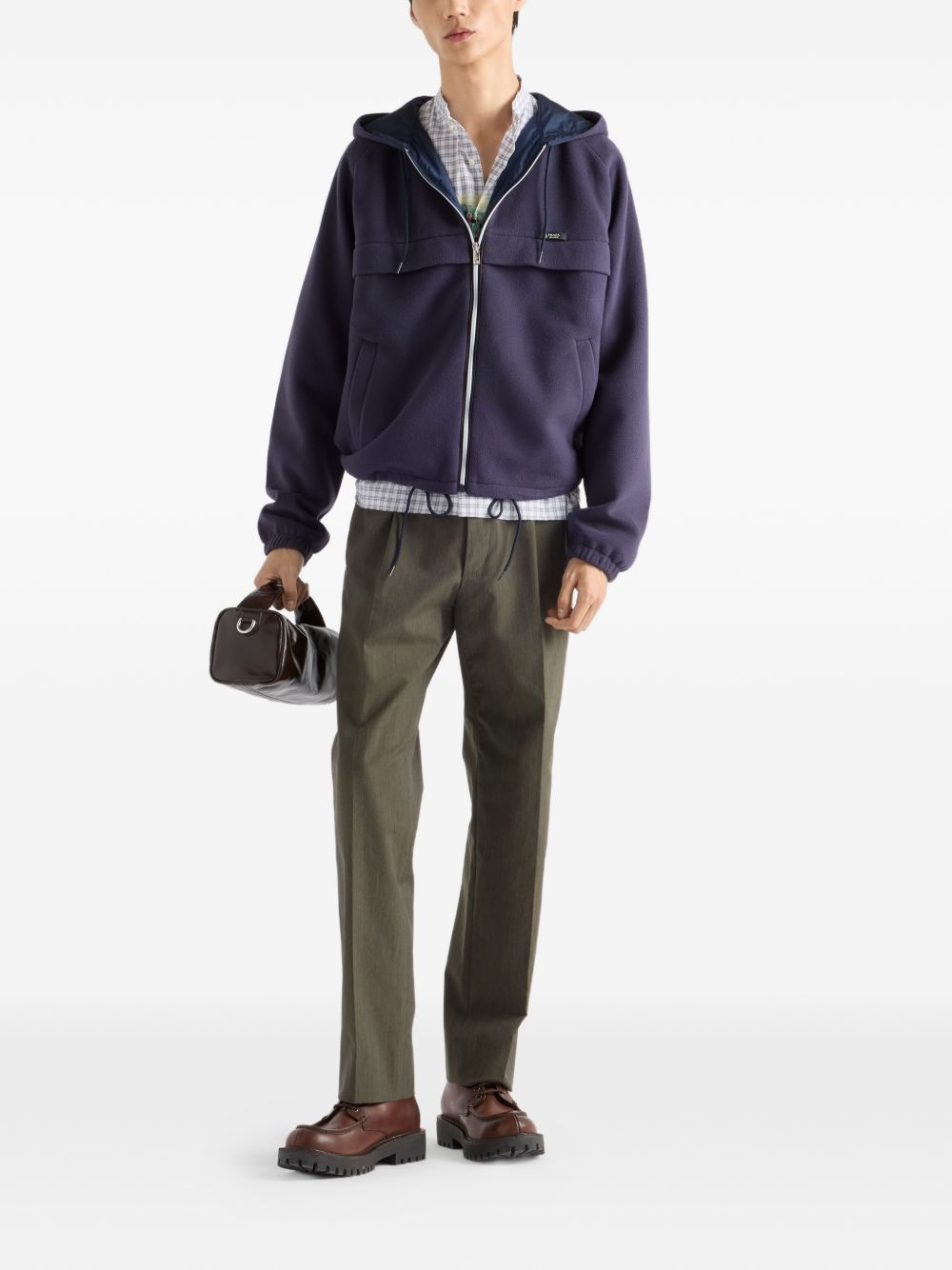 Prada Men Fleece Hooded Blouson Jacket PRADA