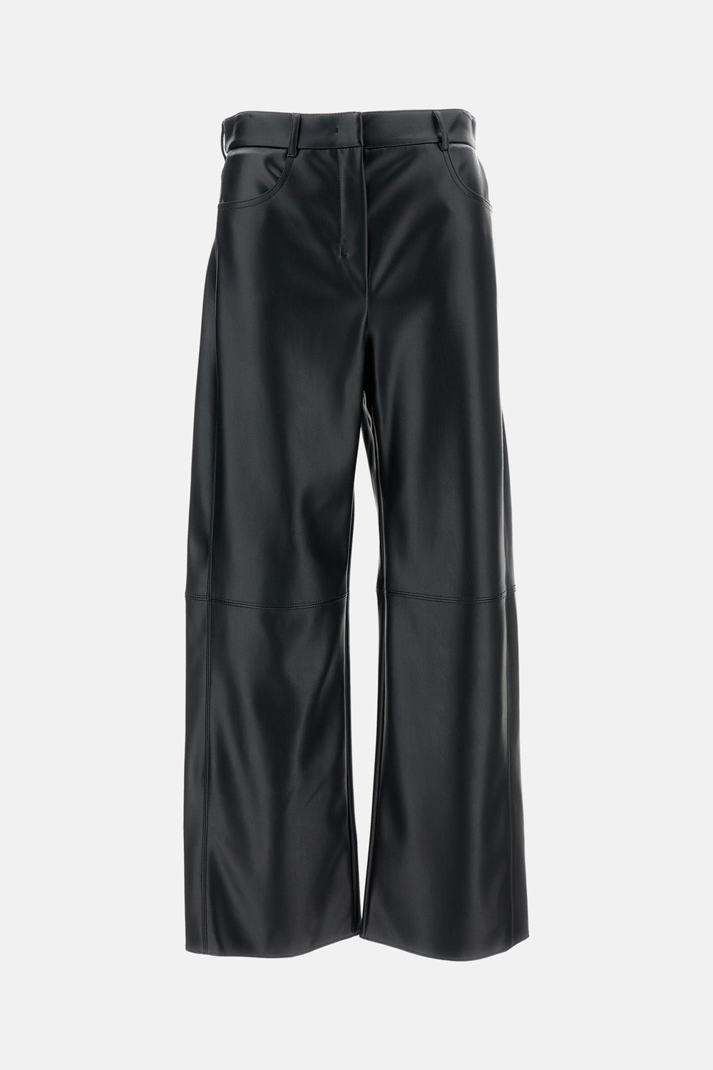 S Max Mara Women Black Faux Leather Trousers S MAX MARA
