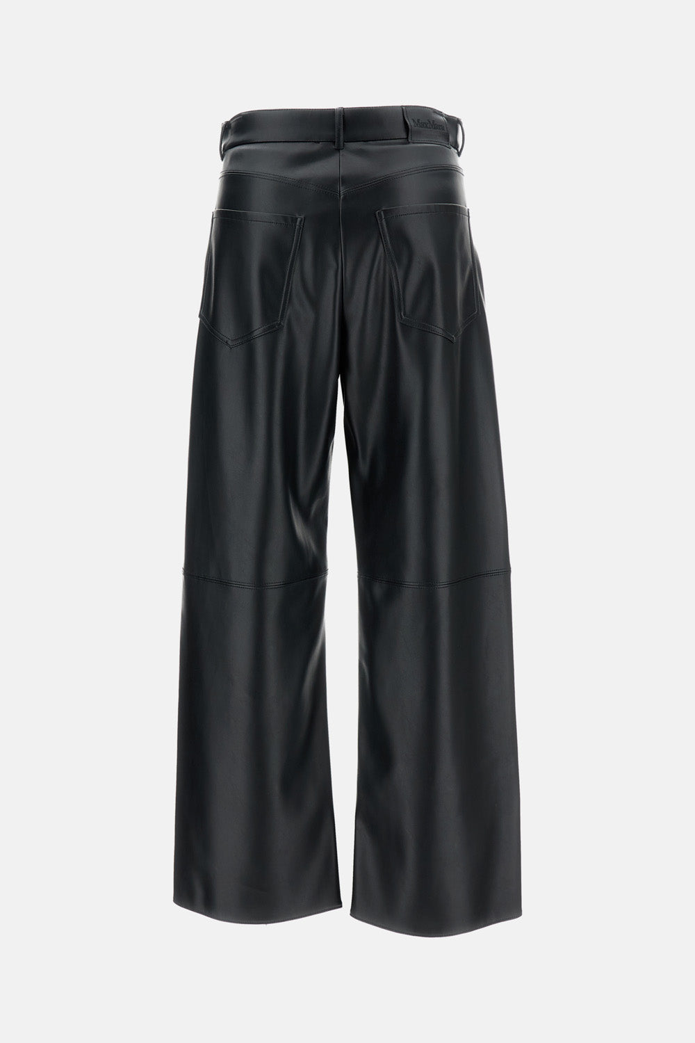 S Max Mara Women Black Faux Leather Trousers S MAX MARA