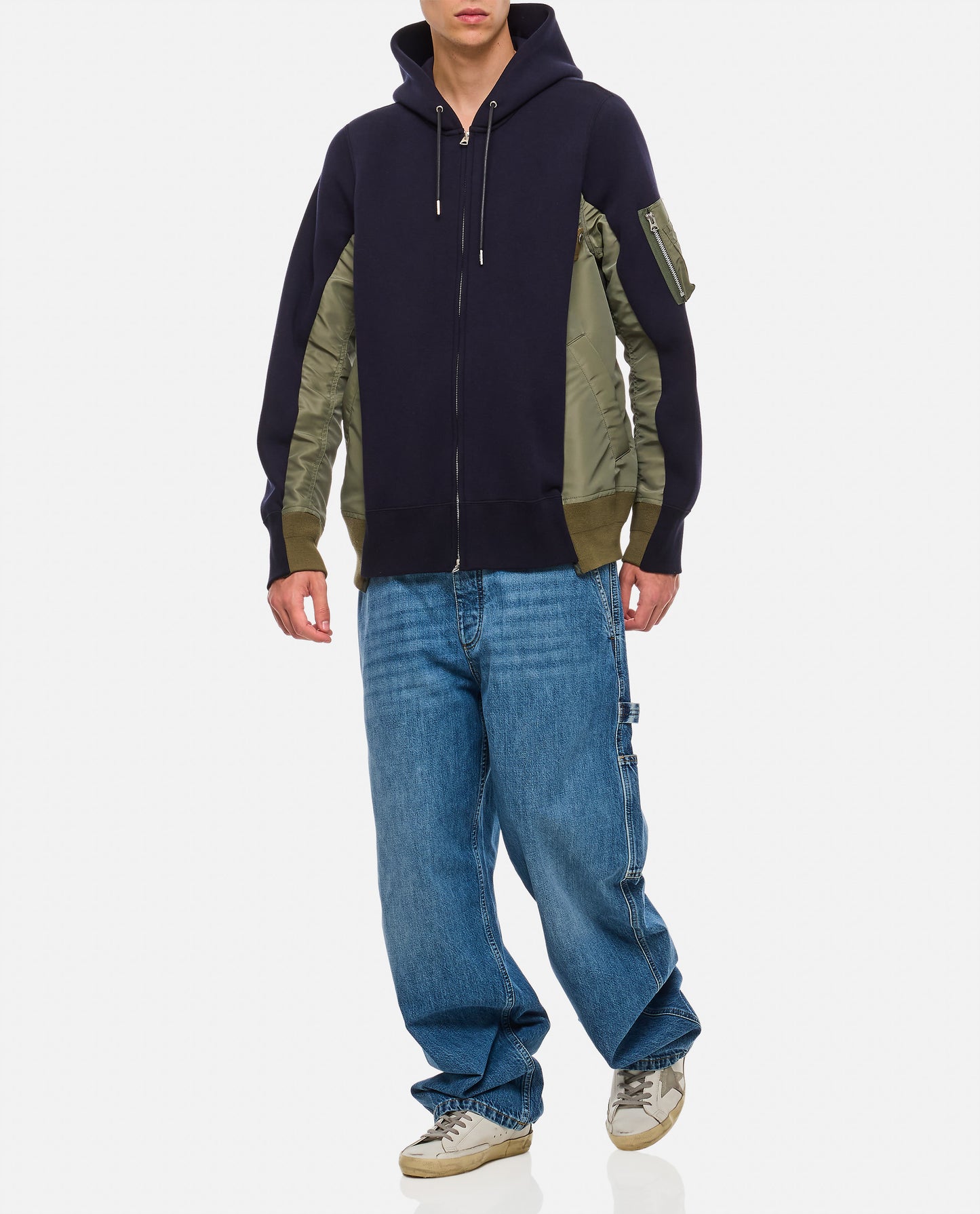 Sacai Men Sponge Sweat X Nylon Twill Hoodie SACAI