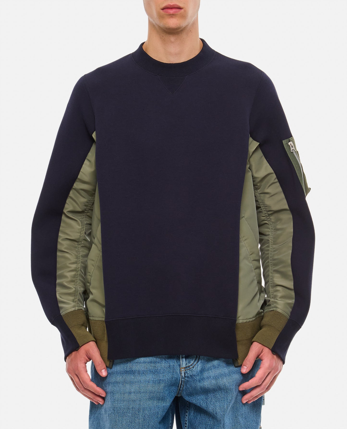 Sacai Men Sponge Sweat X Nylon Twill Pullover SACAI