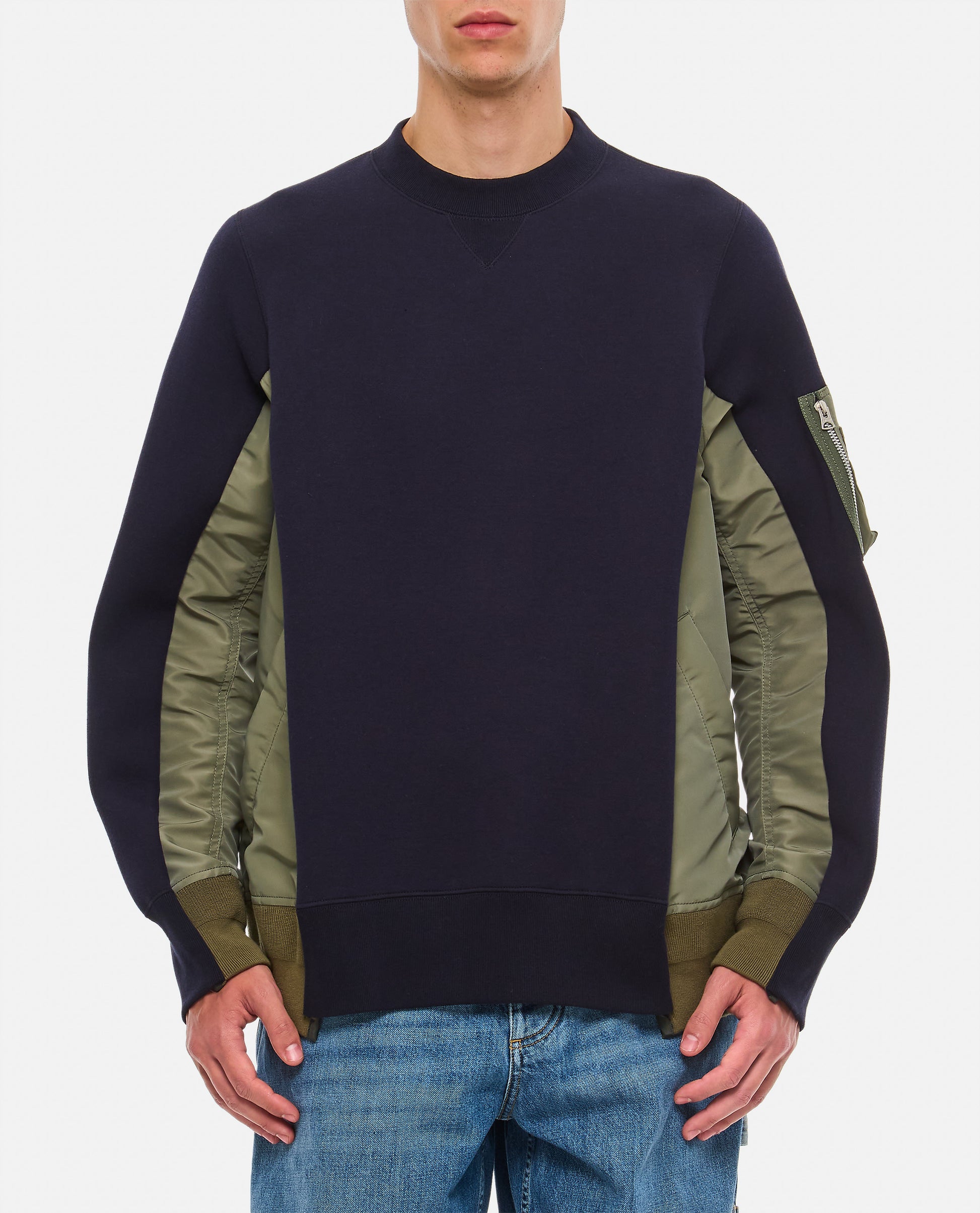 Sacai Men Sponge Sweat X Nylon Twill Pullover SACAI