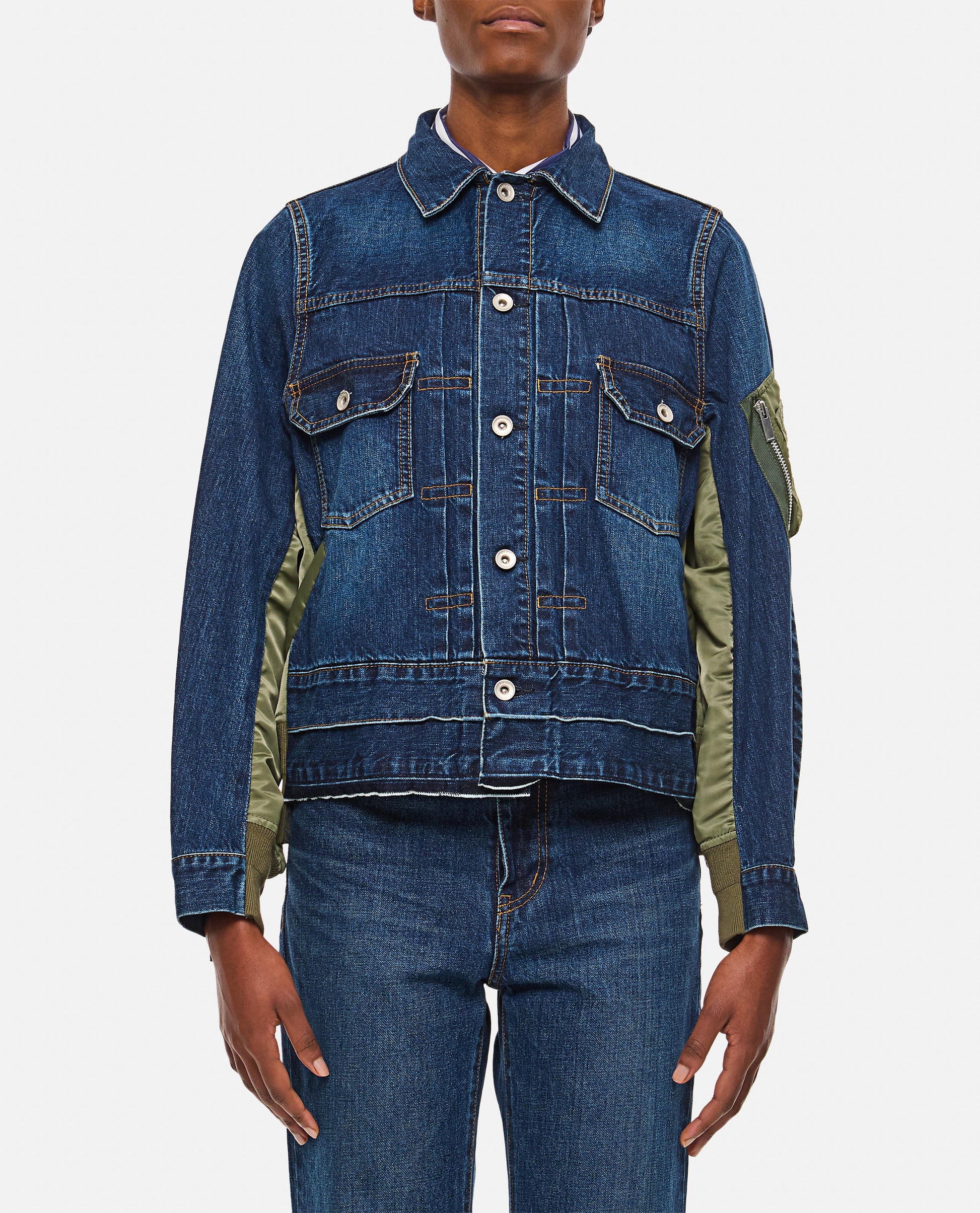 Sacai Women Denim X Nylon Twill Jacket SACAI