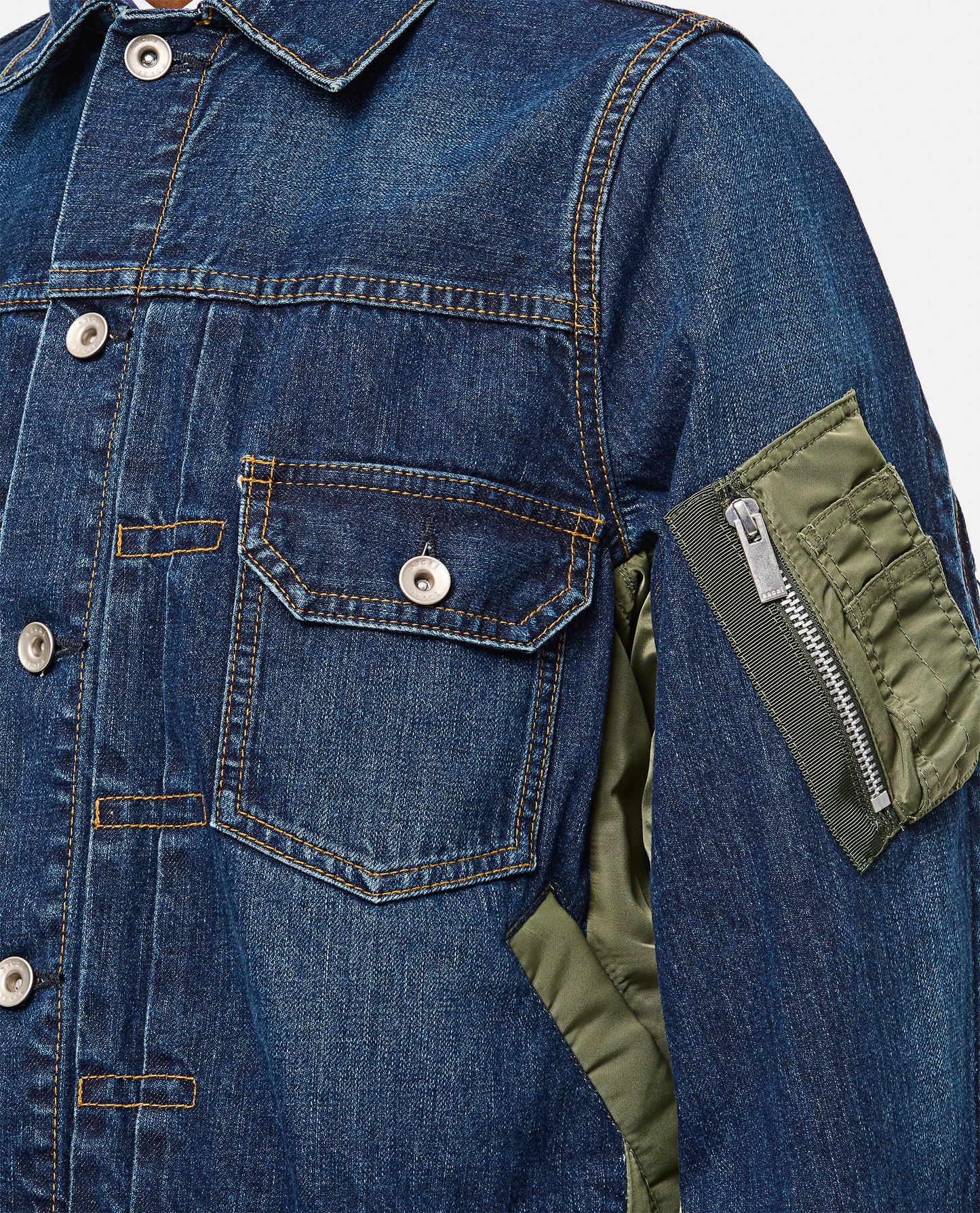Sacai Women Denim X Nylon Twill Jacket SACAI