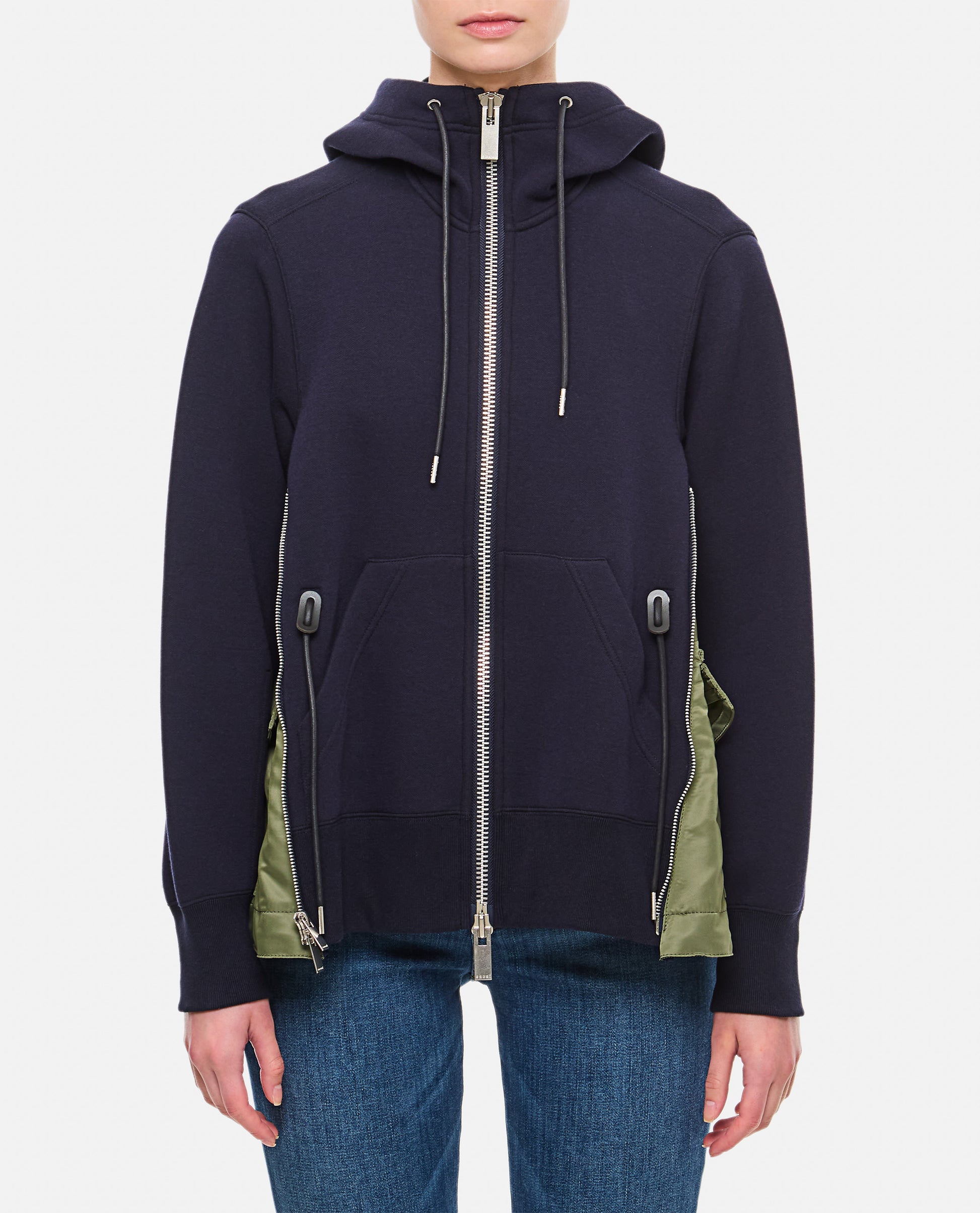 Sacai Women Sponge Sweat X Nylon Twill Hoodie SACAI