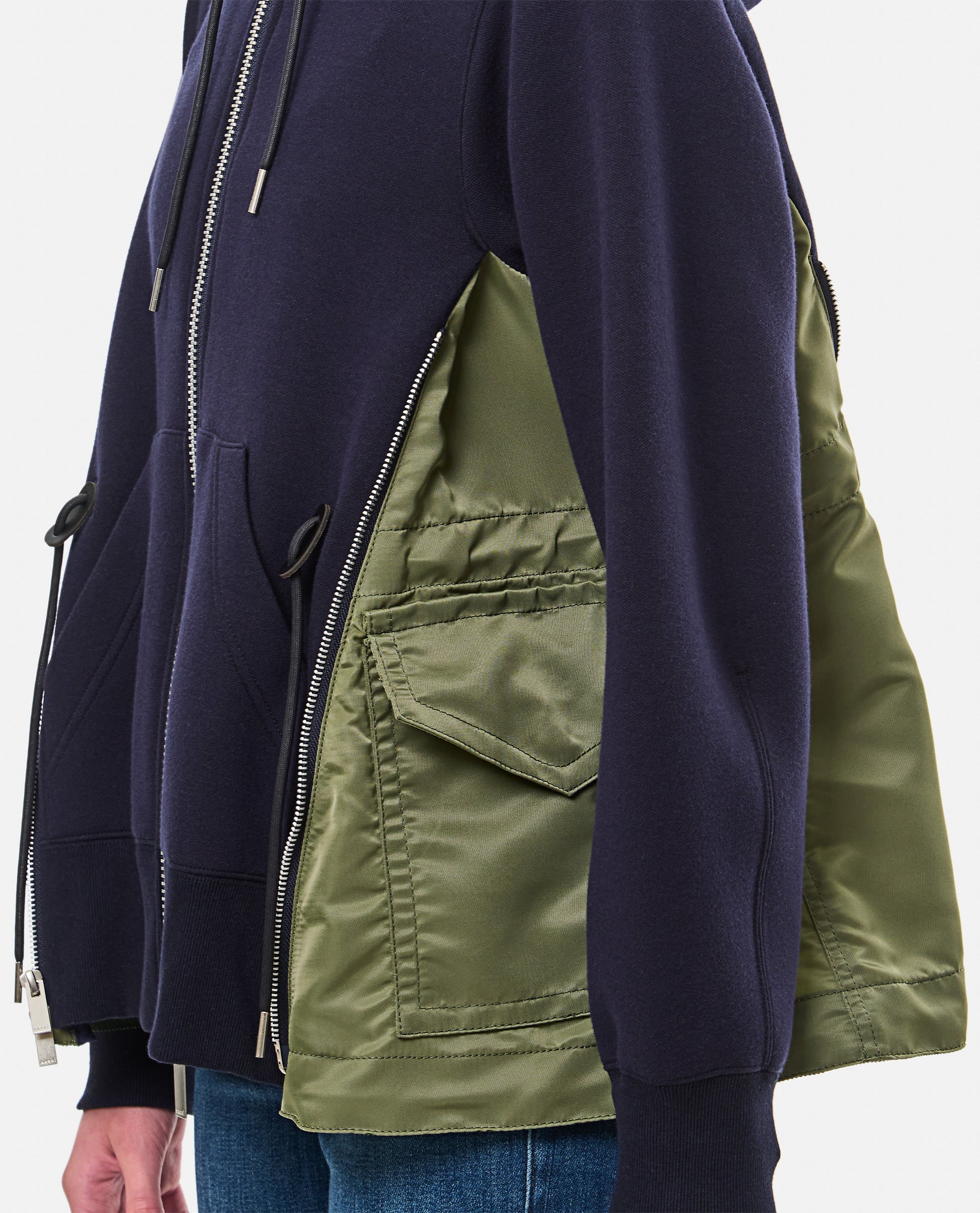 Sacai Women Sponge Sweat X Nylon Twill Hoodie SACAI