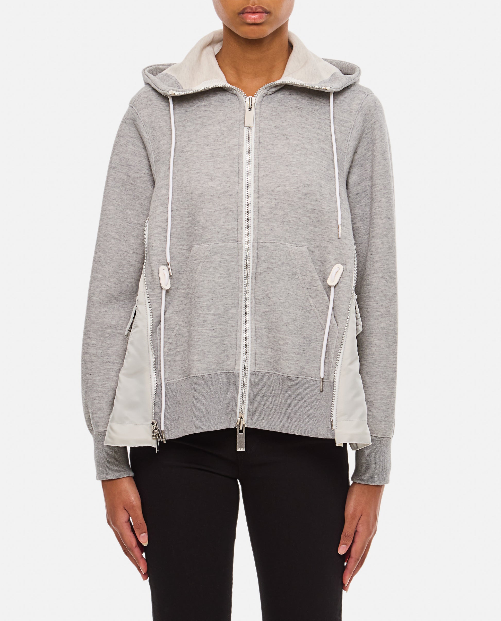 Sacai Women Sponge Sweat X Nylon Twill Hoodie SACAI