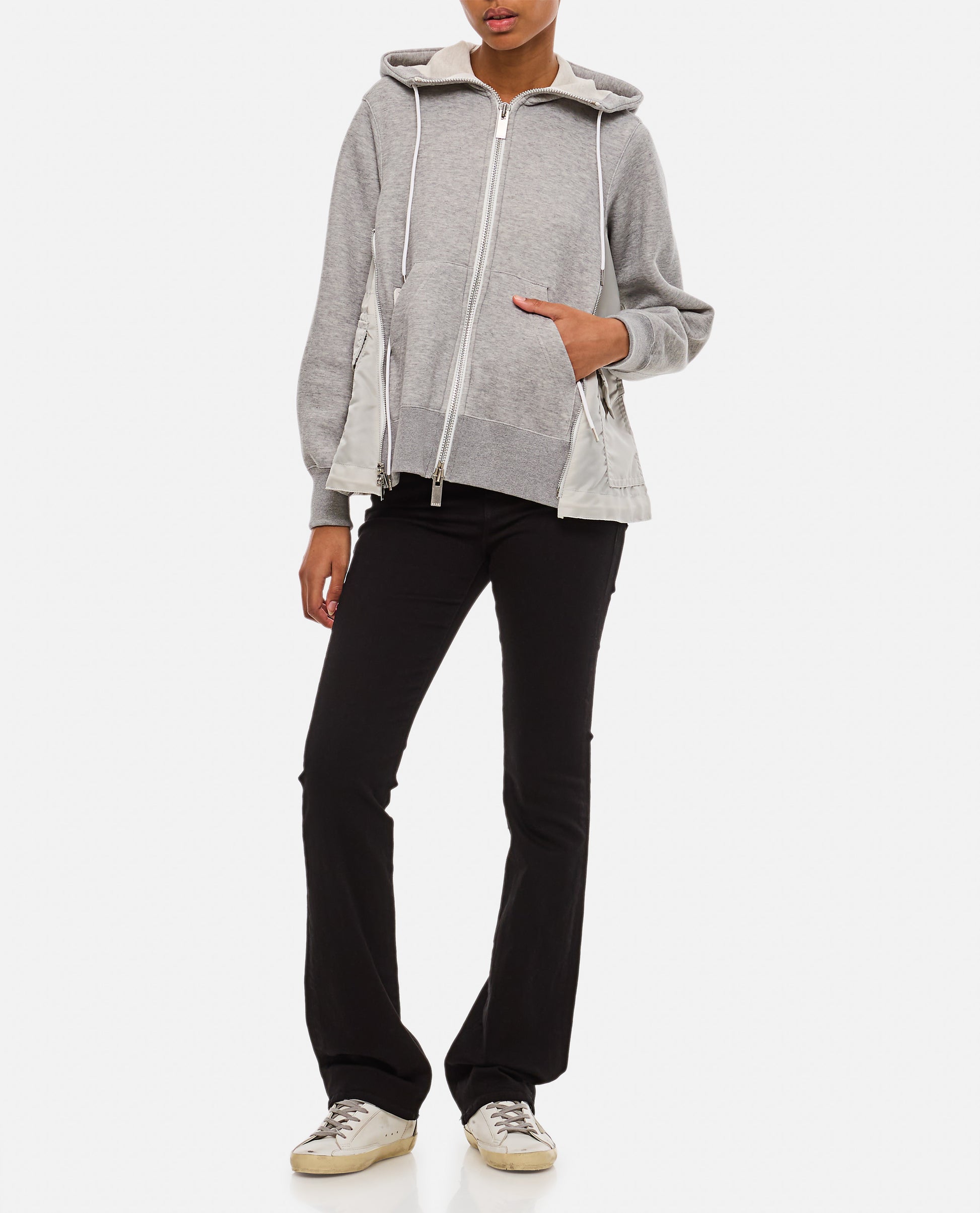 Sacai Women Sponge Sweat X Nylon Twill Hoodie SACAI